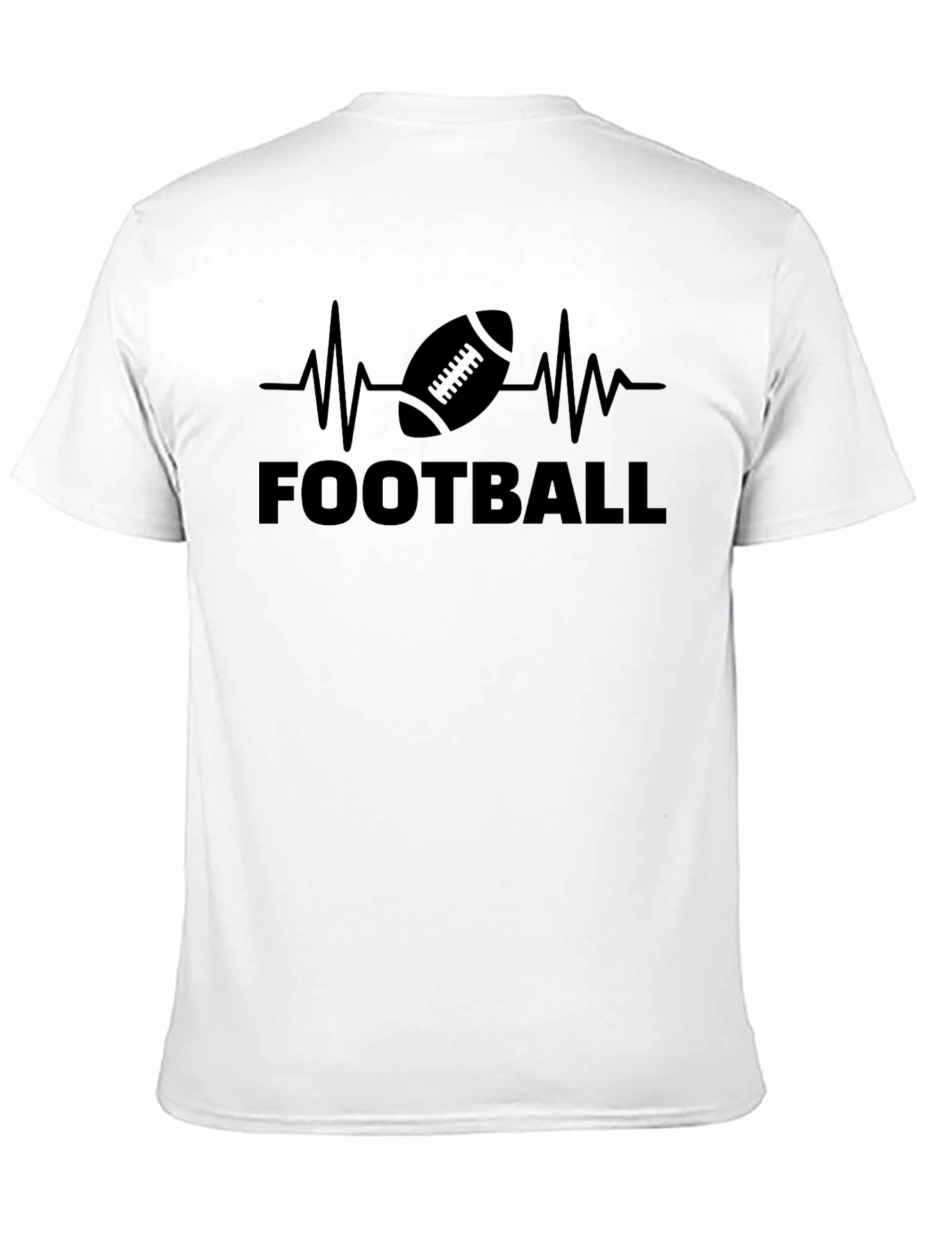 Football Heartbeat Graphic Tee - Black