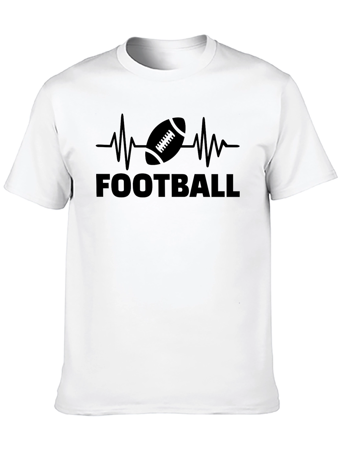 Football Heartbeat Graphic Tee - Black