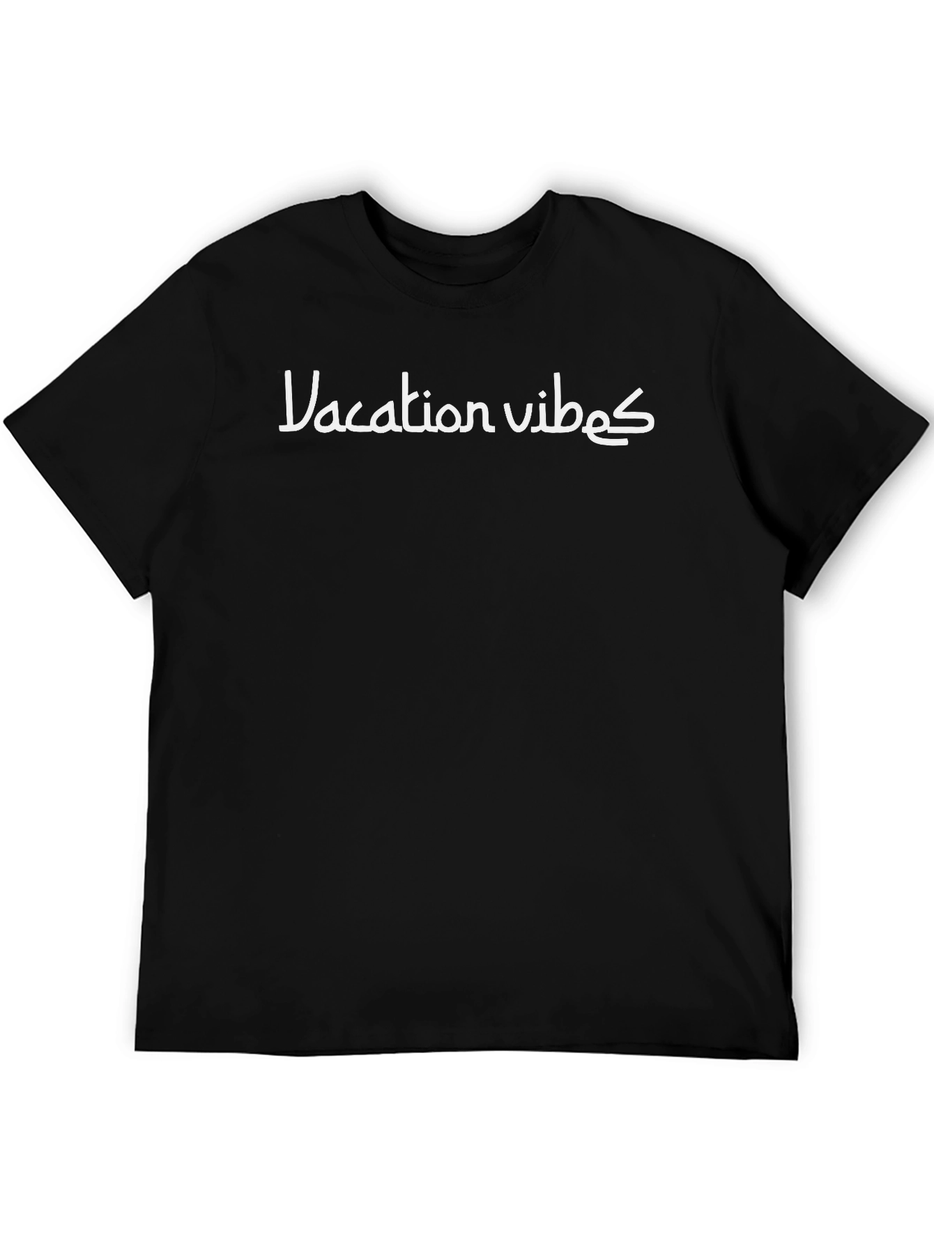 Vacation Vibes T-Shirt - Black Stylish Casual