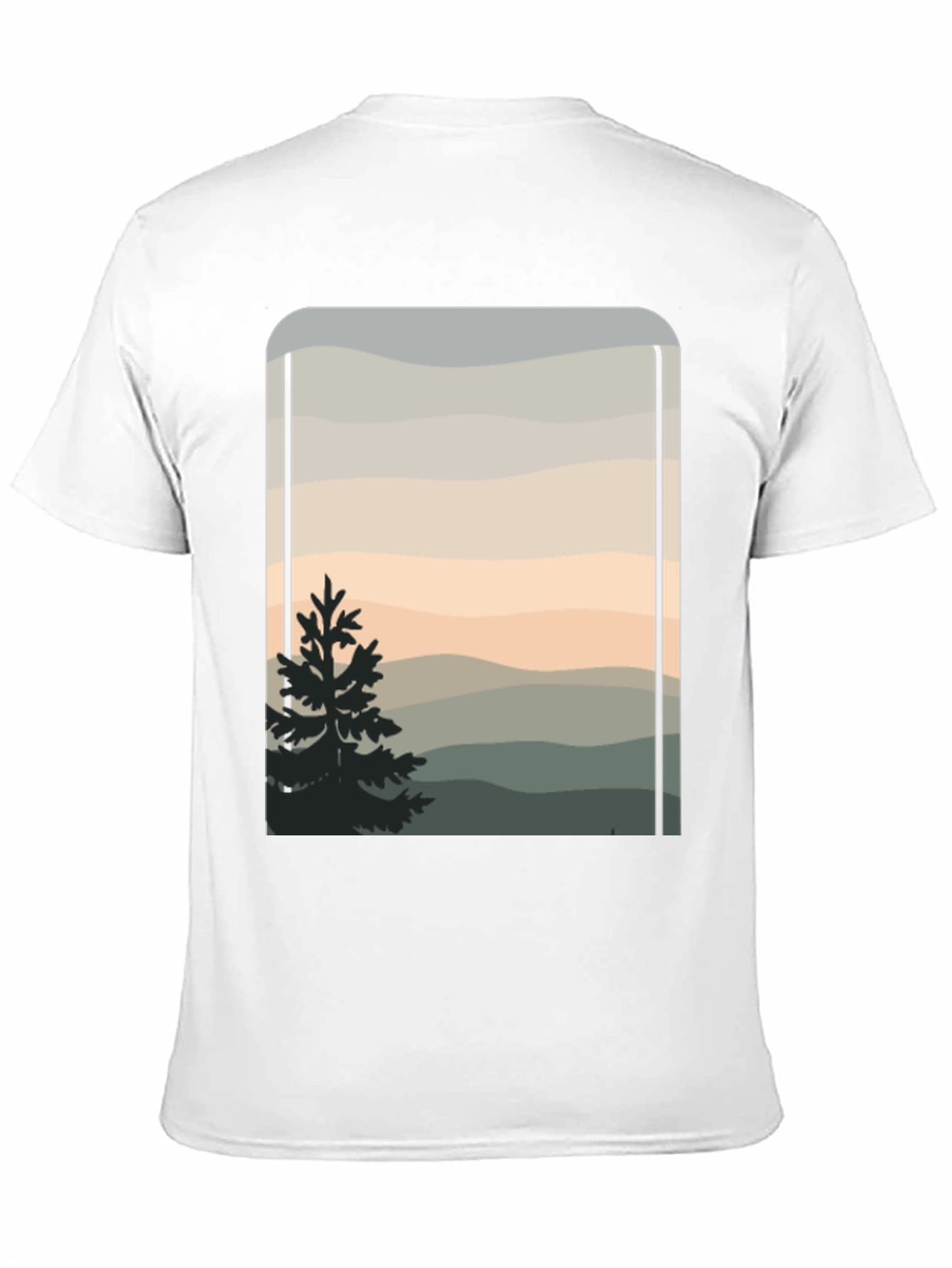 Nature Scene Graphic Tee - Black Cotton Blend
