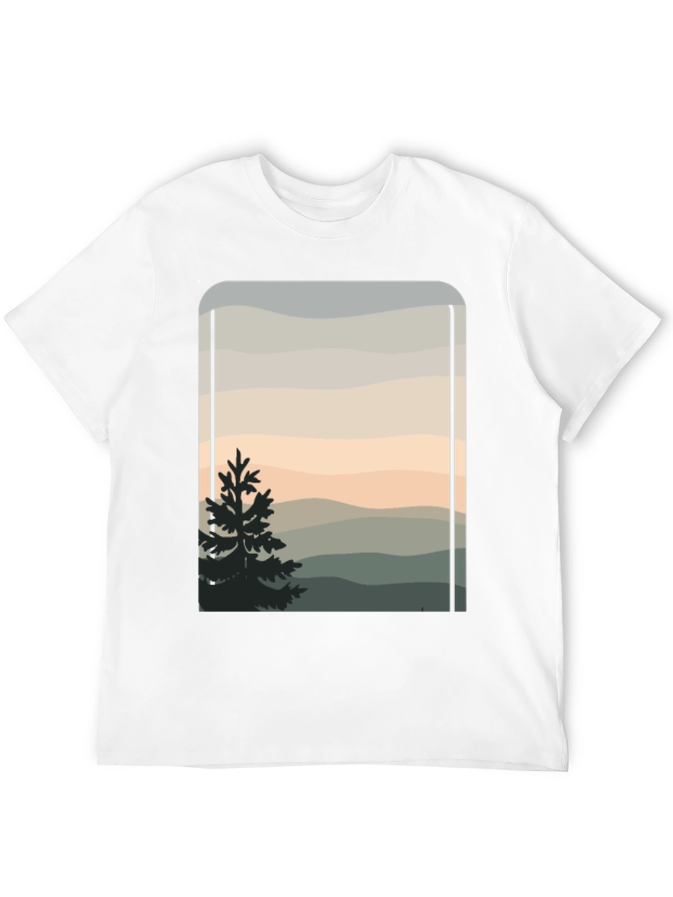 Nature Scene Graphic Tee - Black Cotton Blend