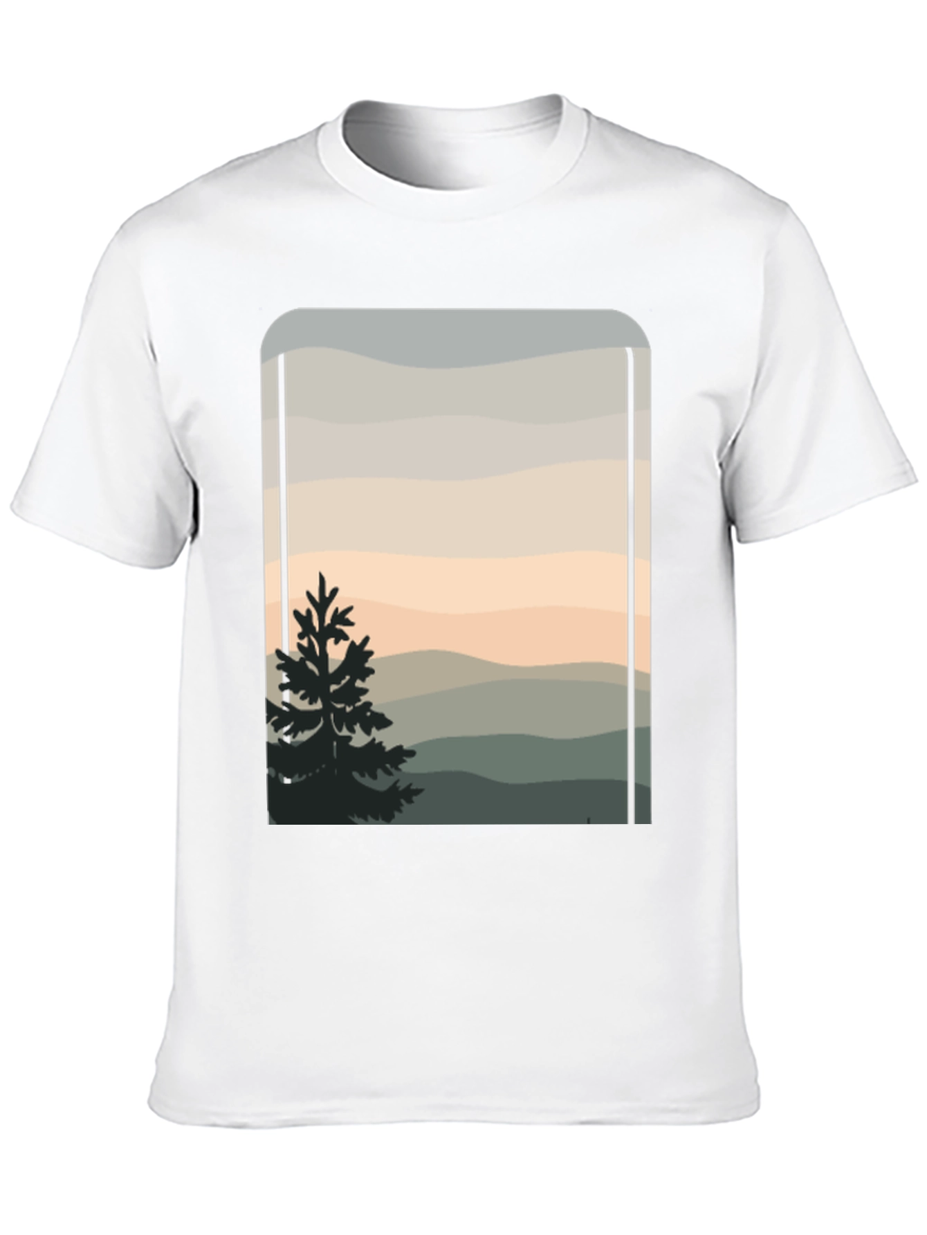 Nature Scene Graphic Tee - Black Cotton Blend