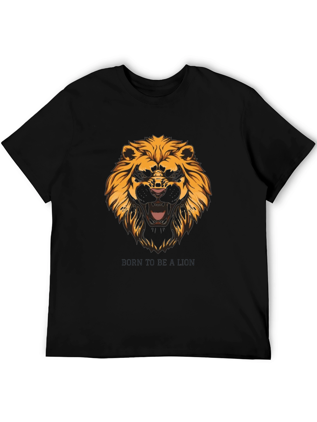 Born to Be Lion Black Graphic Tee