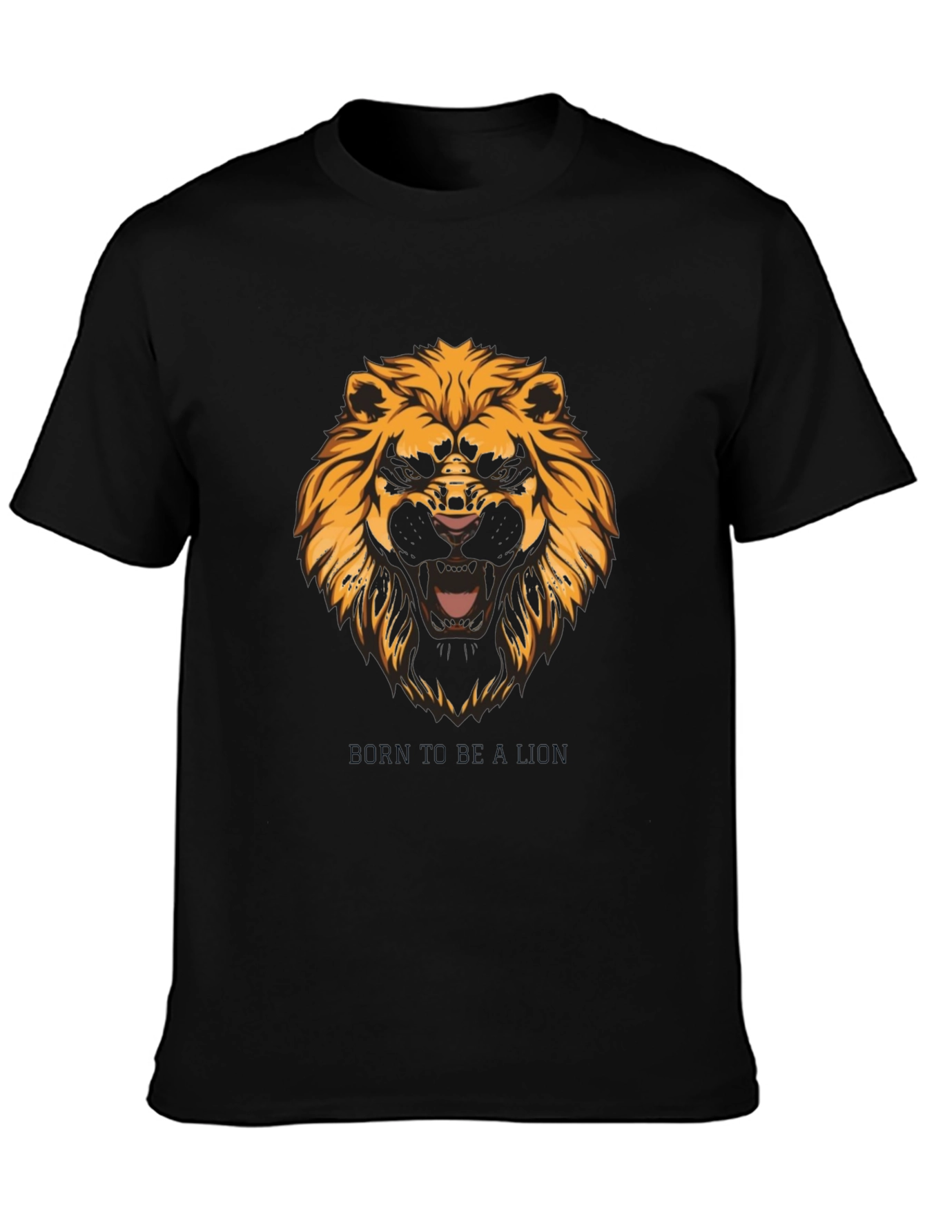 Born to Be Lion Black Graphic Tee