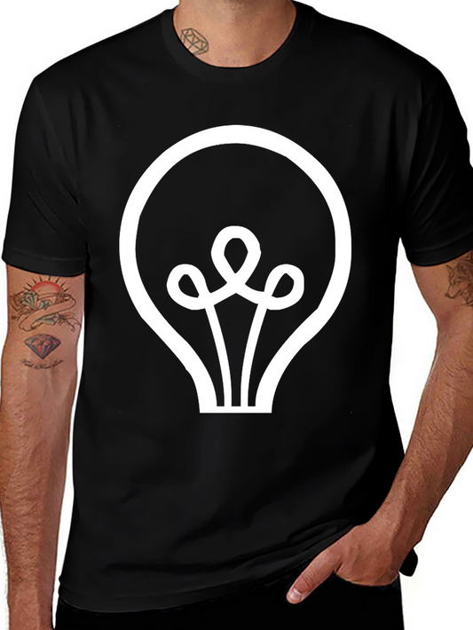 Idea Bulb Graphic Tee - Black Cotton Shirt