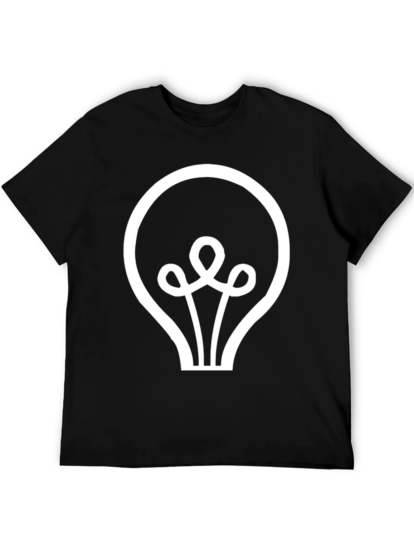 Idea Bulb Graphic Tee - Black Cotton Shirt
