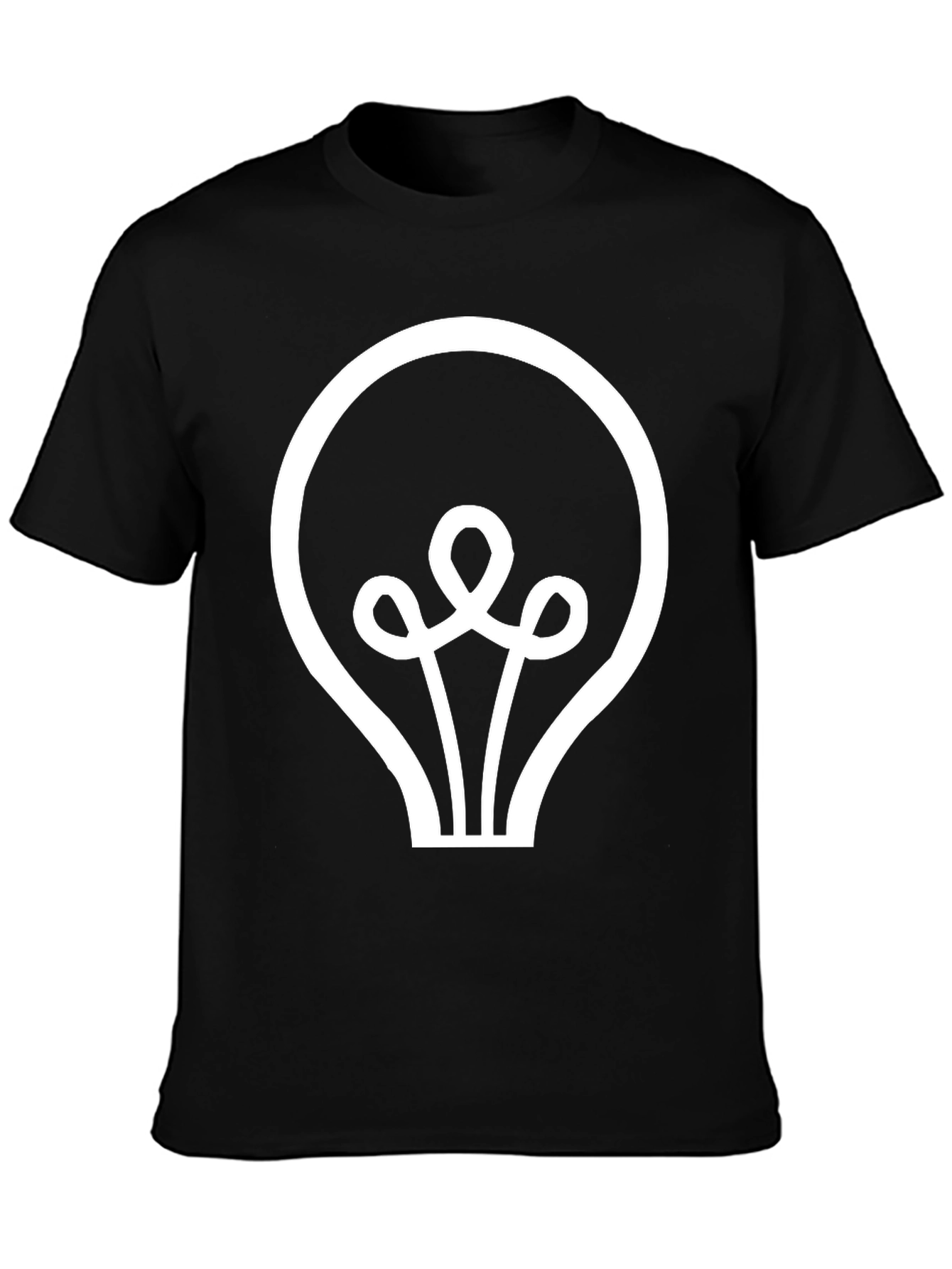 Idea Bulb Graphic Tee - Black Cotton Shirt