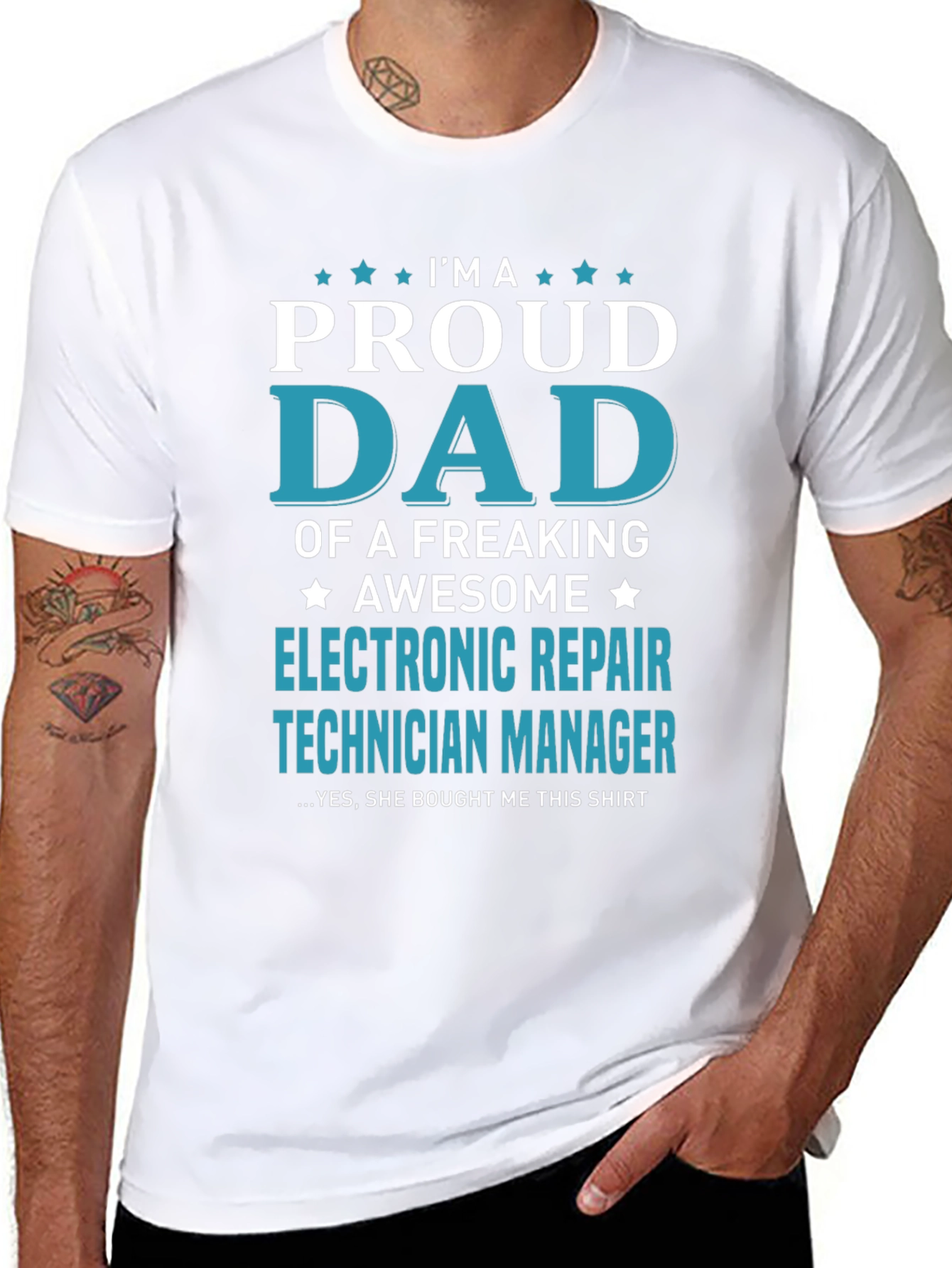 Proud Dad Electronic Repair Technician Manager T-Shirt