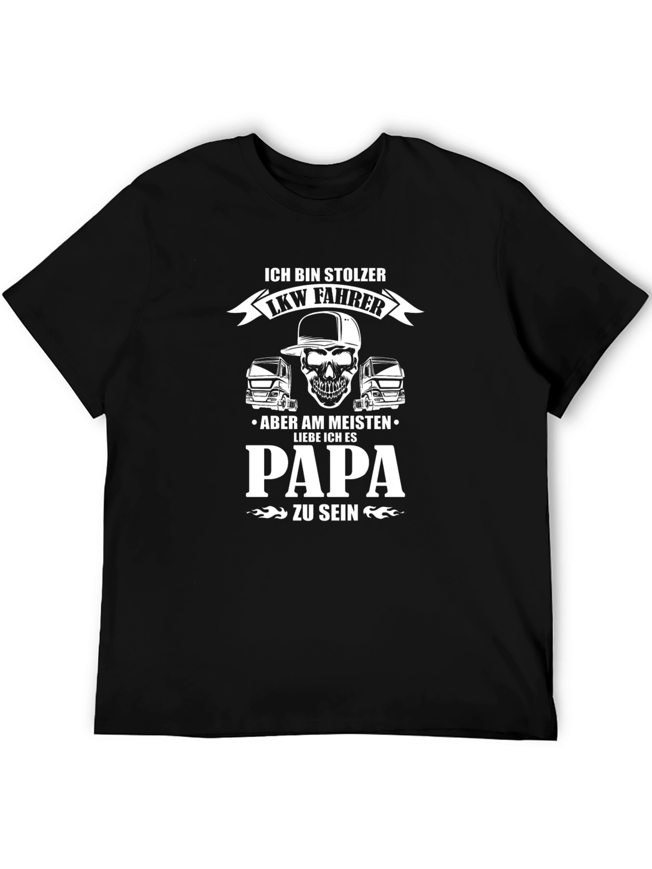 Proud Trucker Dad Black T-Shirt