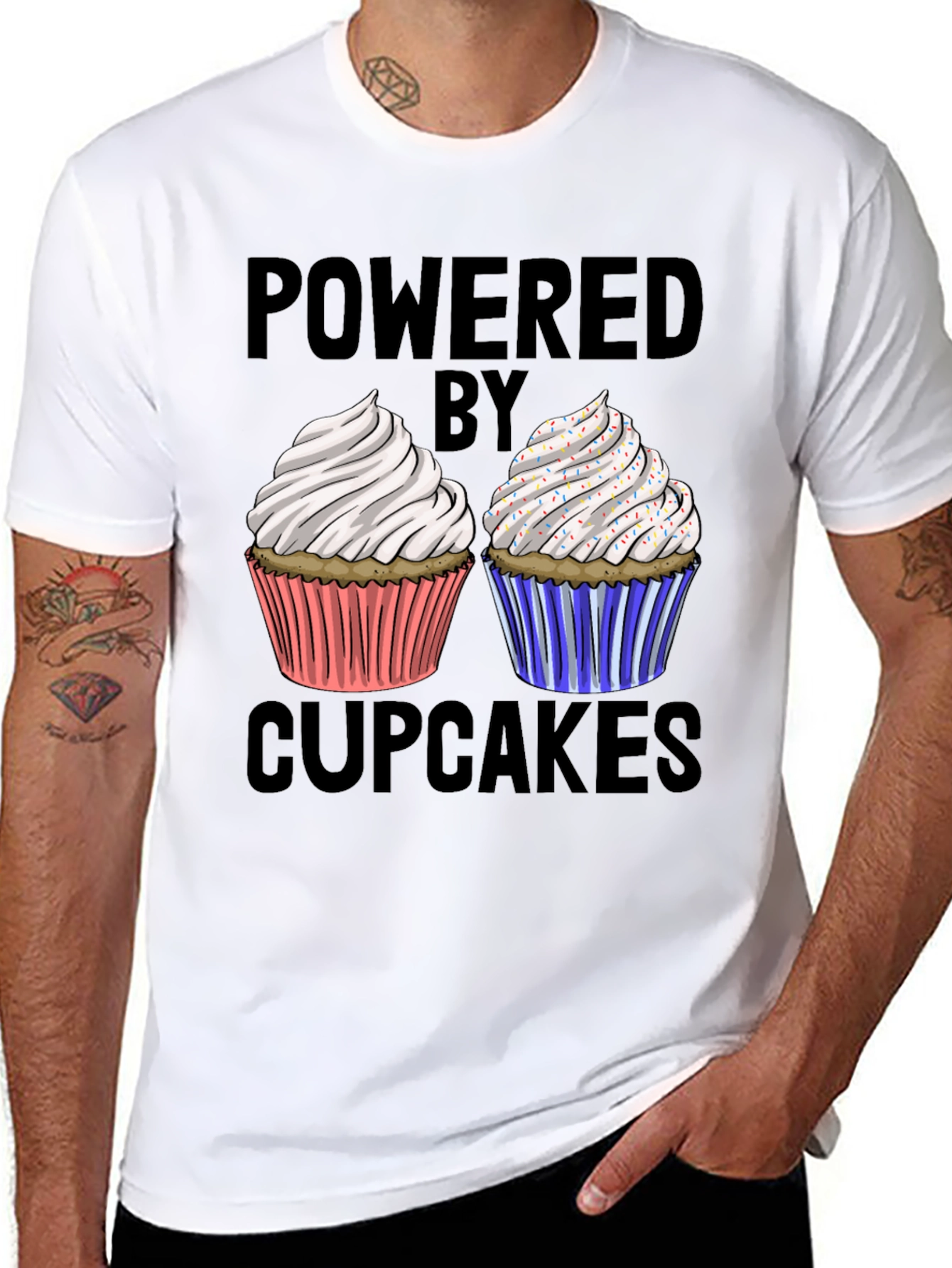 Powered By Cupcakes Graphic Tee