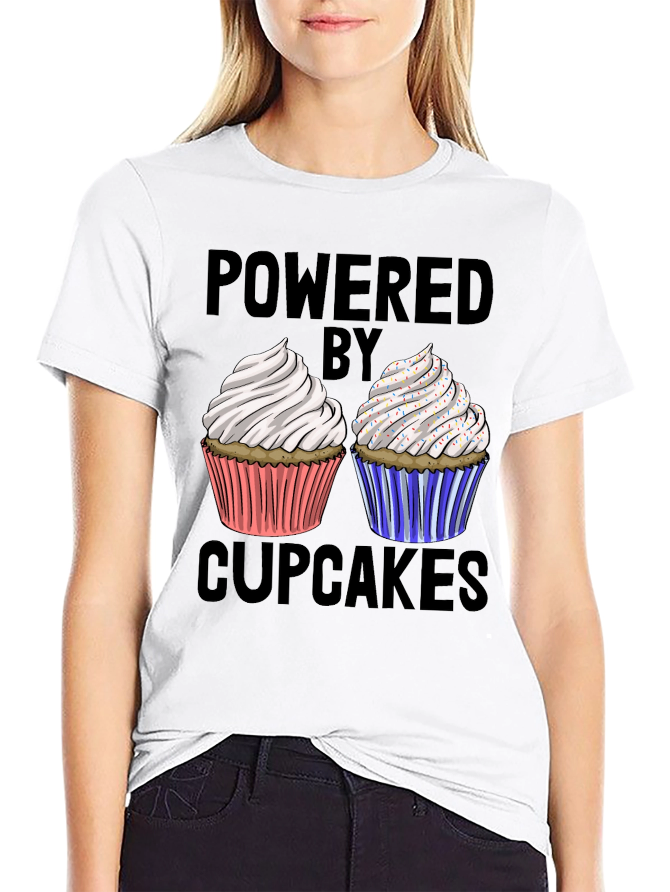 Powered By Cupcakes Graphic Tee