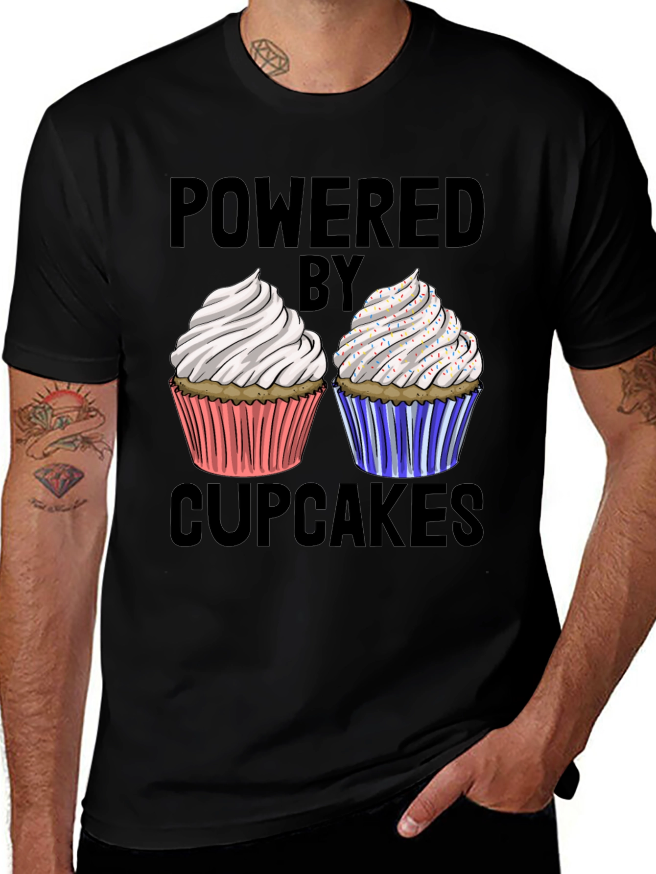 Powered By Cupcakes Graphic Tee