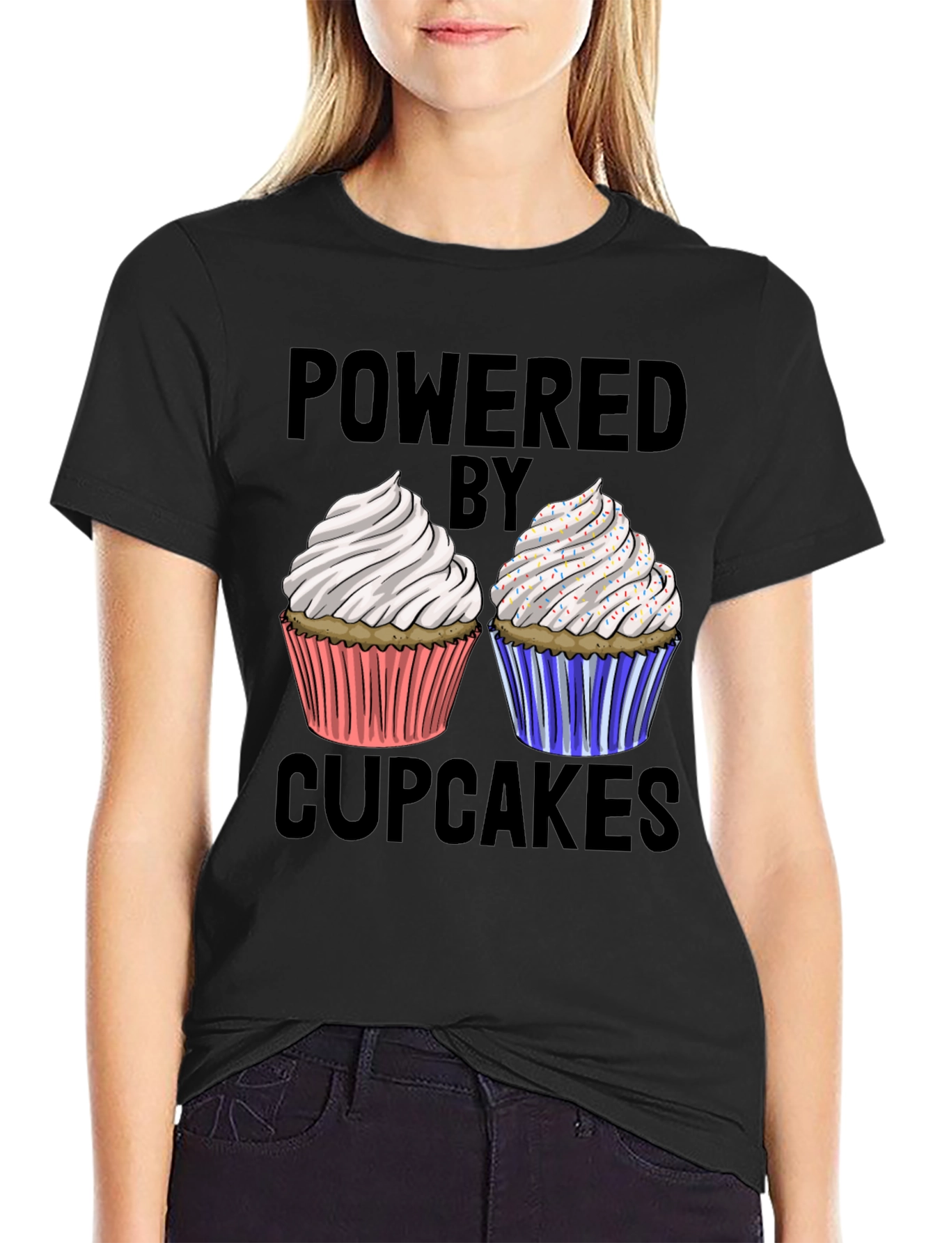 Powered By Cupcakes Graphic Tee