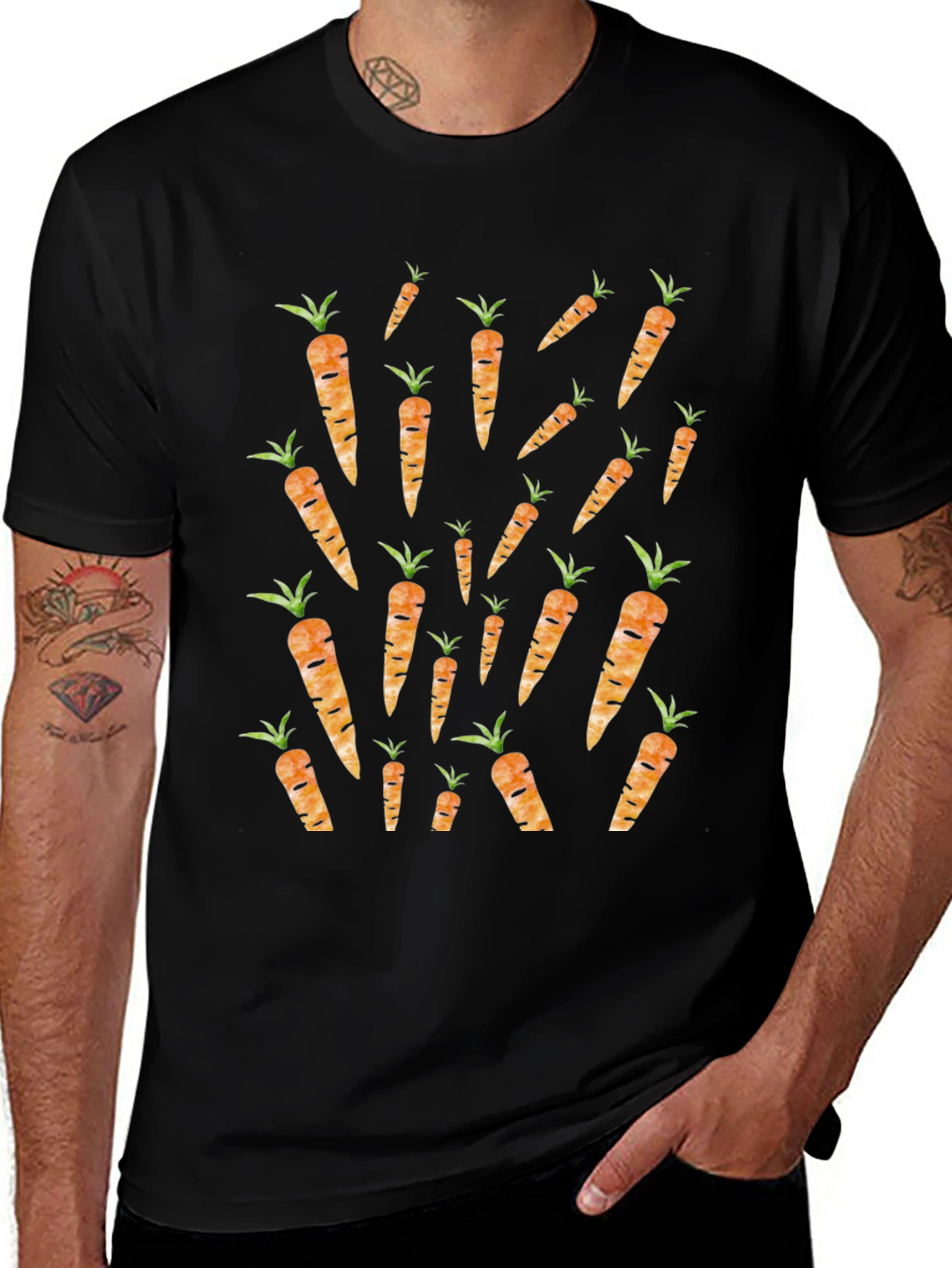 Carrot Pattern Graphic Tee