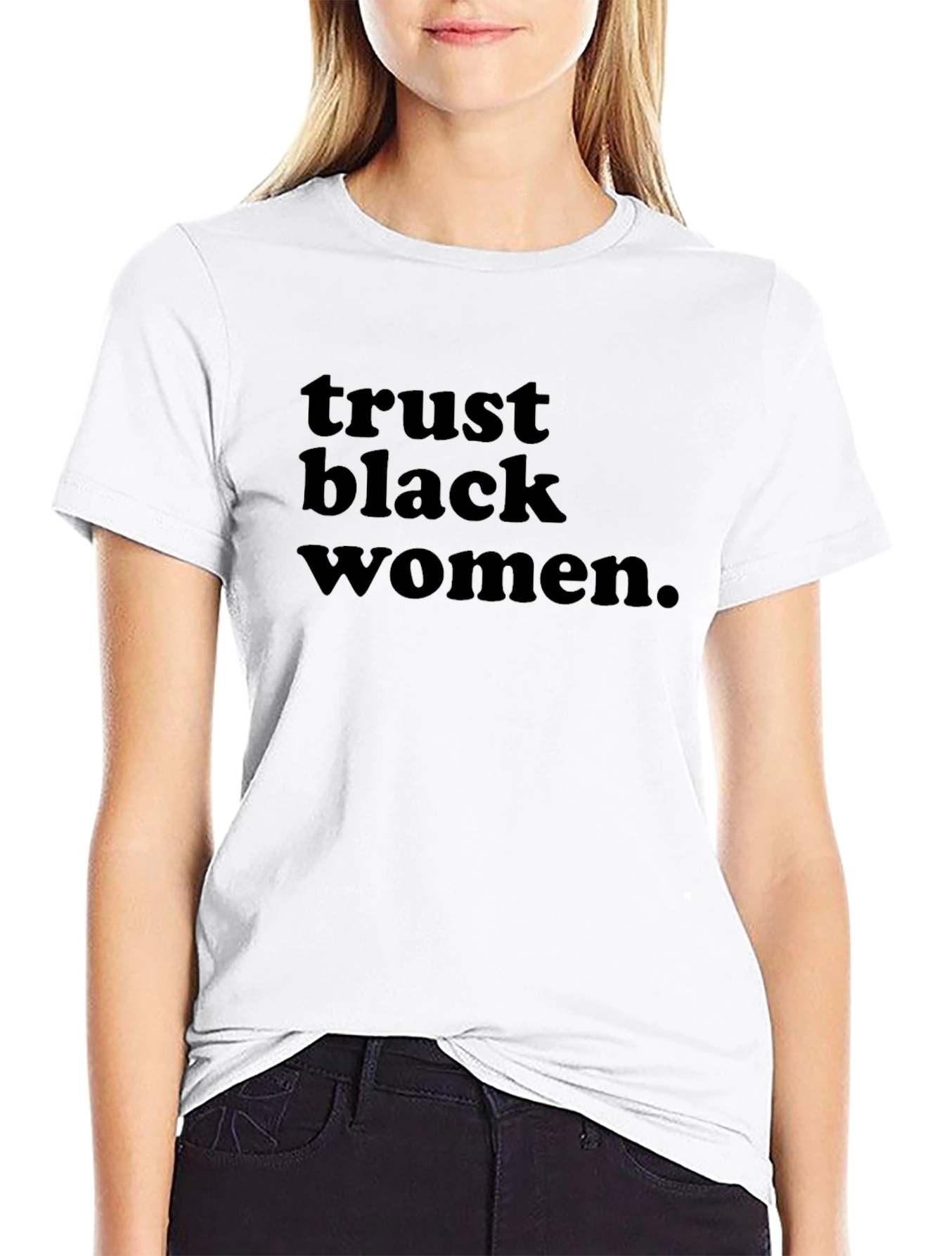 Trust Black Women Graphic Tee - Black T-Shirt