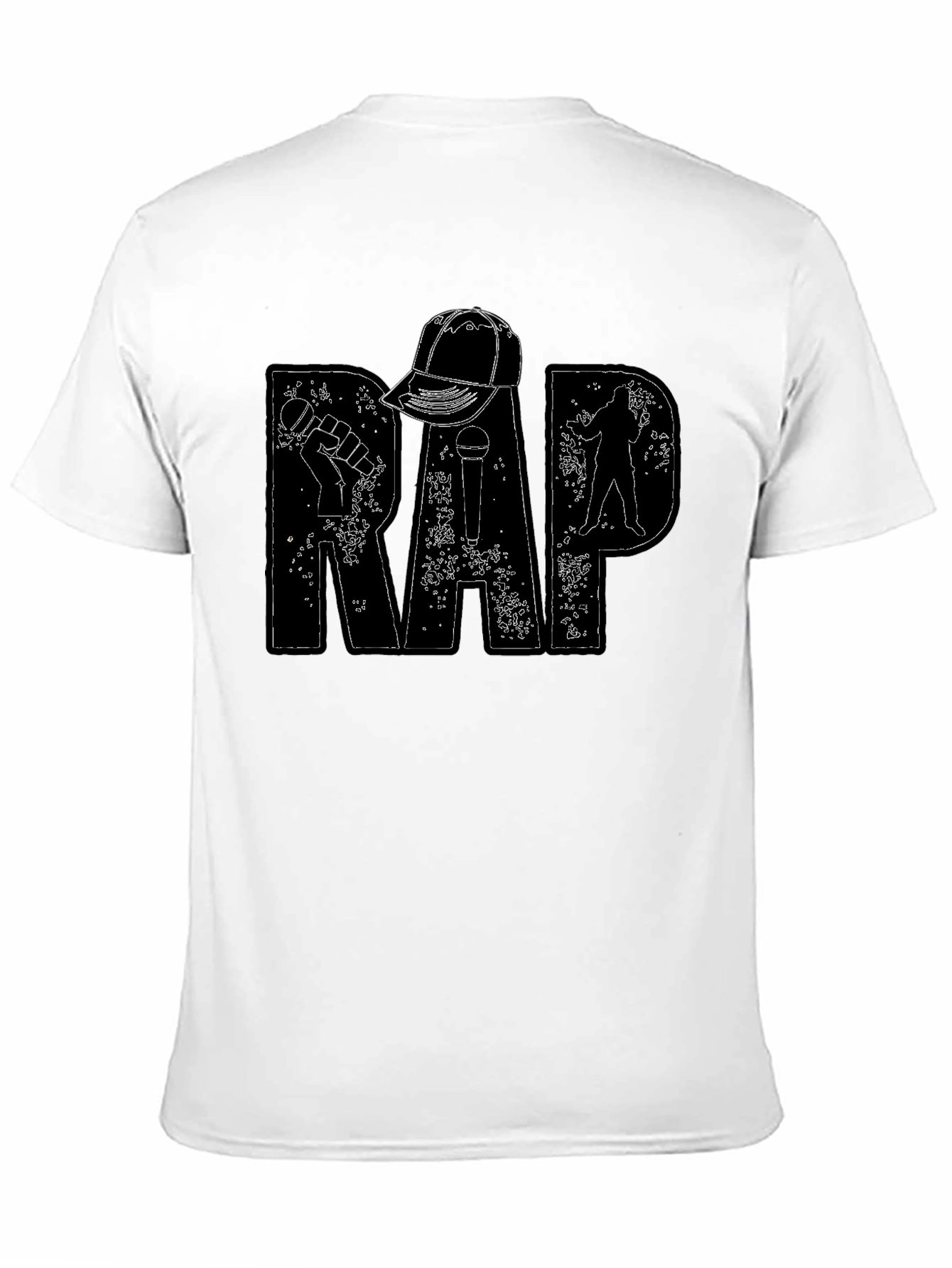 Mens Black RAP Graphic Tee