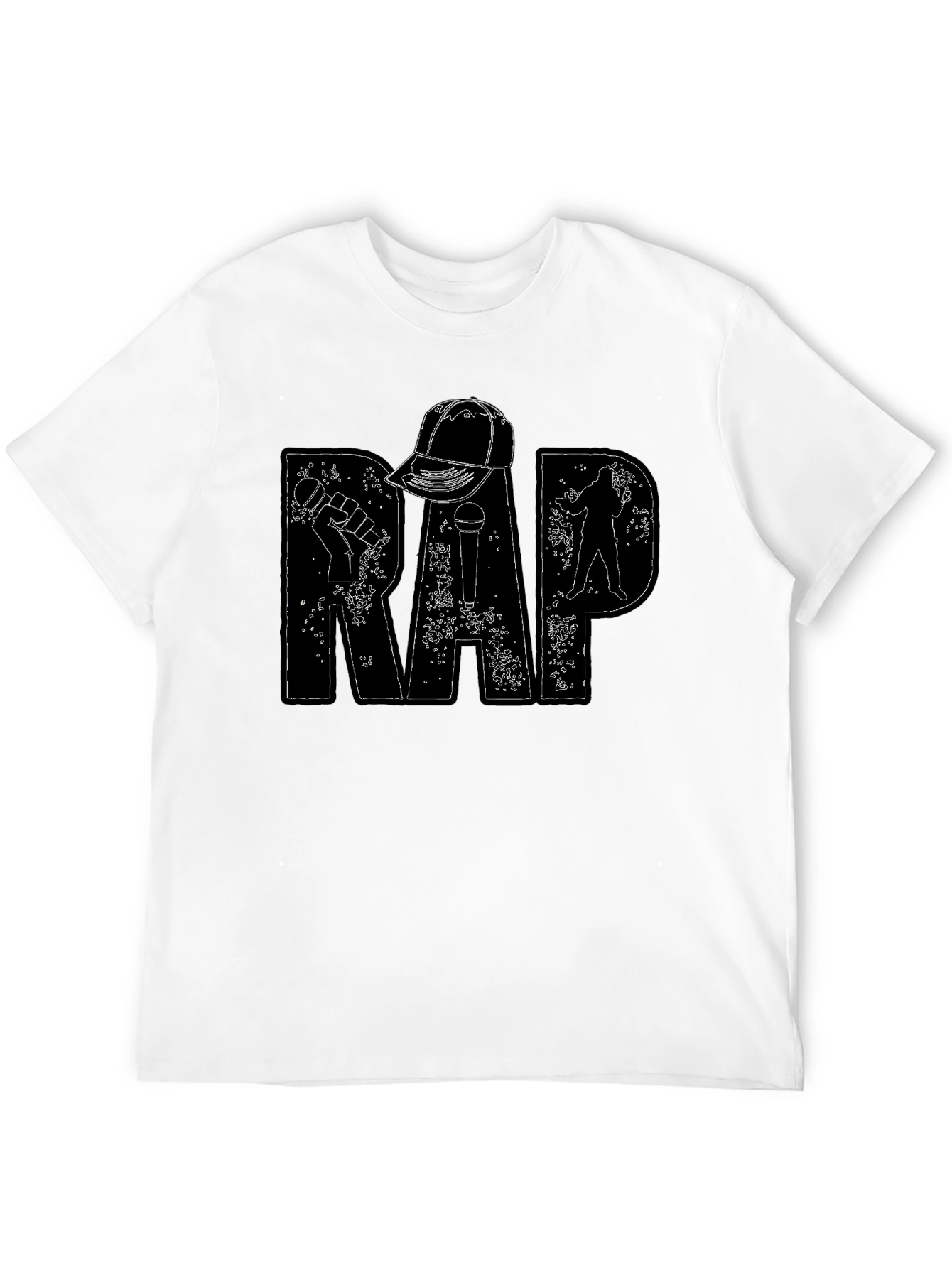 Mens Black RAP Graphic Tee