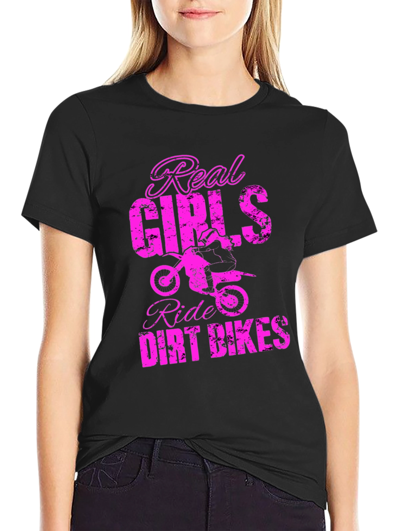 Real Girls Ride Dirt Bikes Graphic Tee