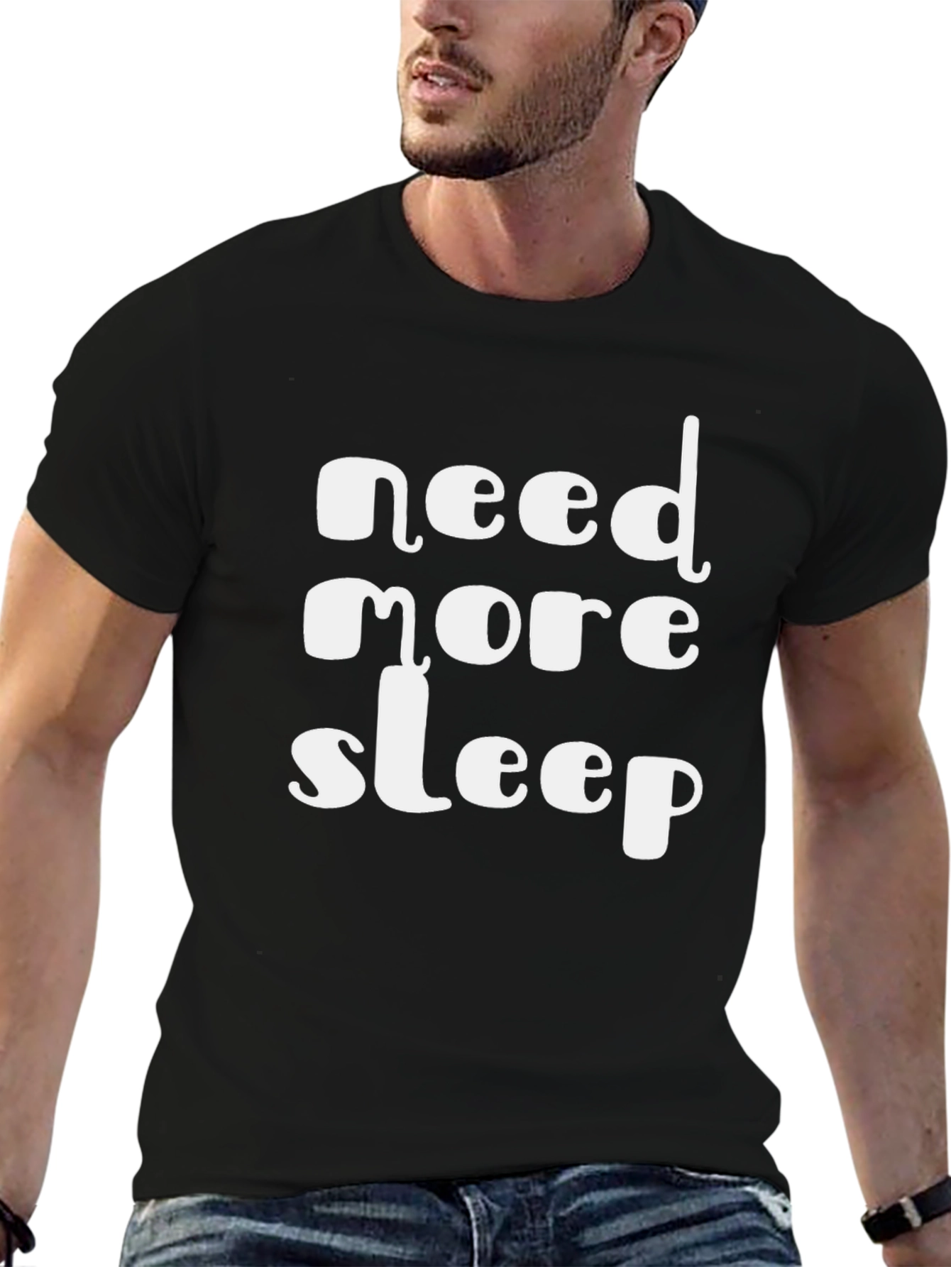 Need More Sleep Black Graphic Tee