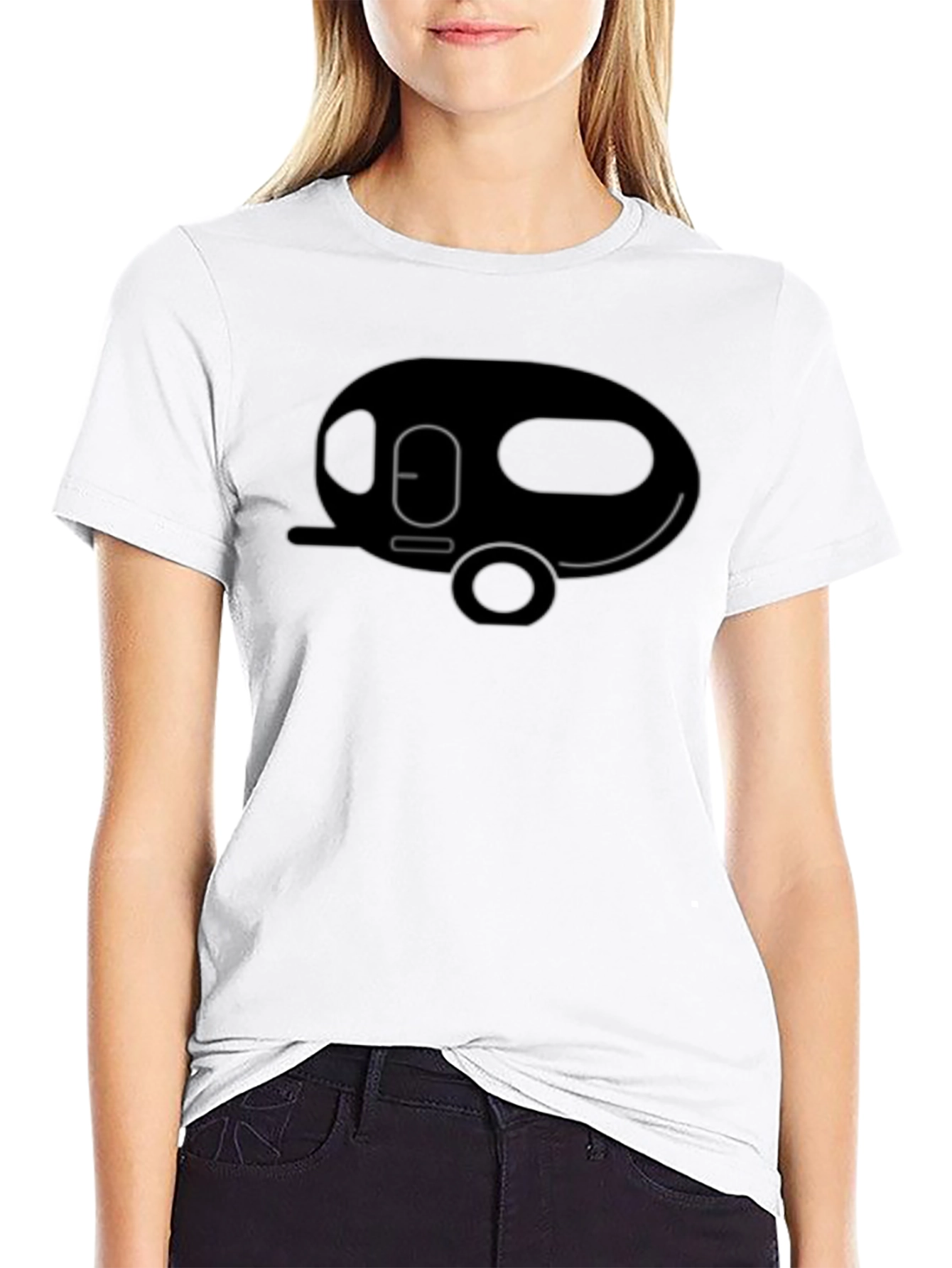 Cool Camper Graphic Tee - Black Cotton T-Shirt