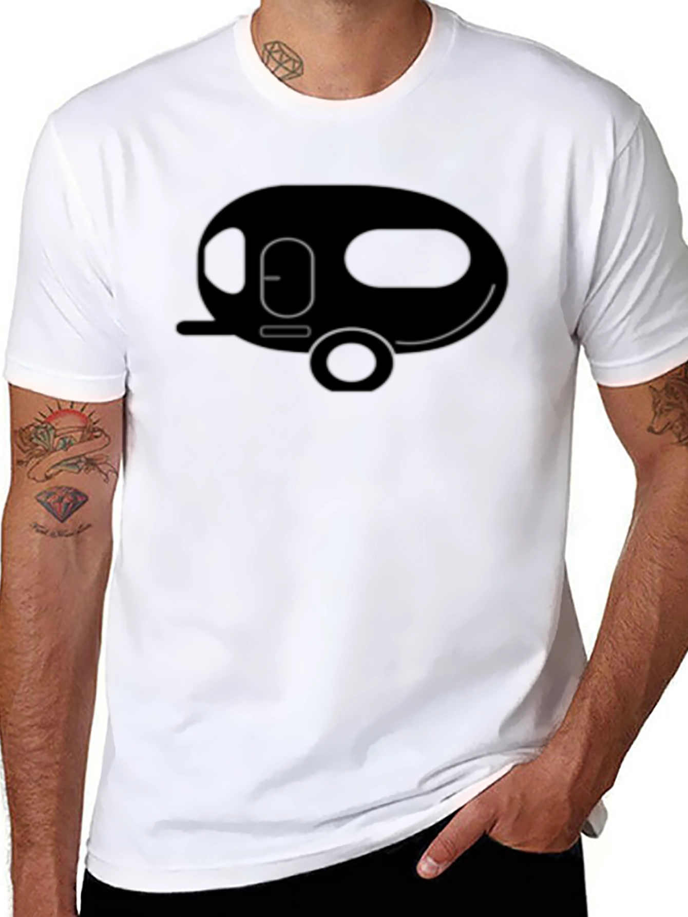 Cool Camper Graphic Tee - Black Cotton T-Shirt