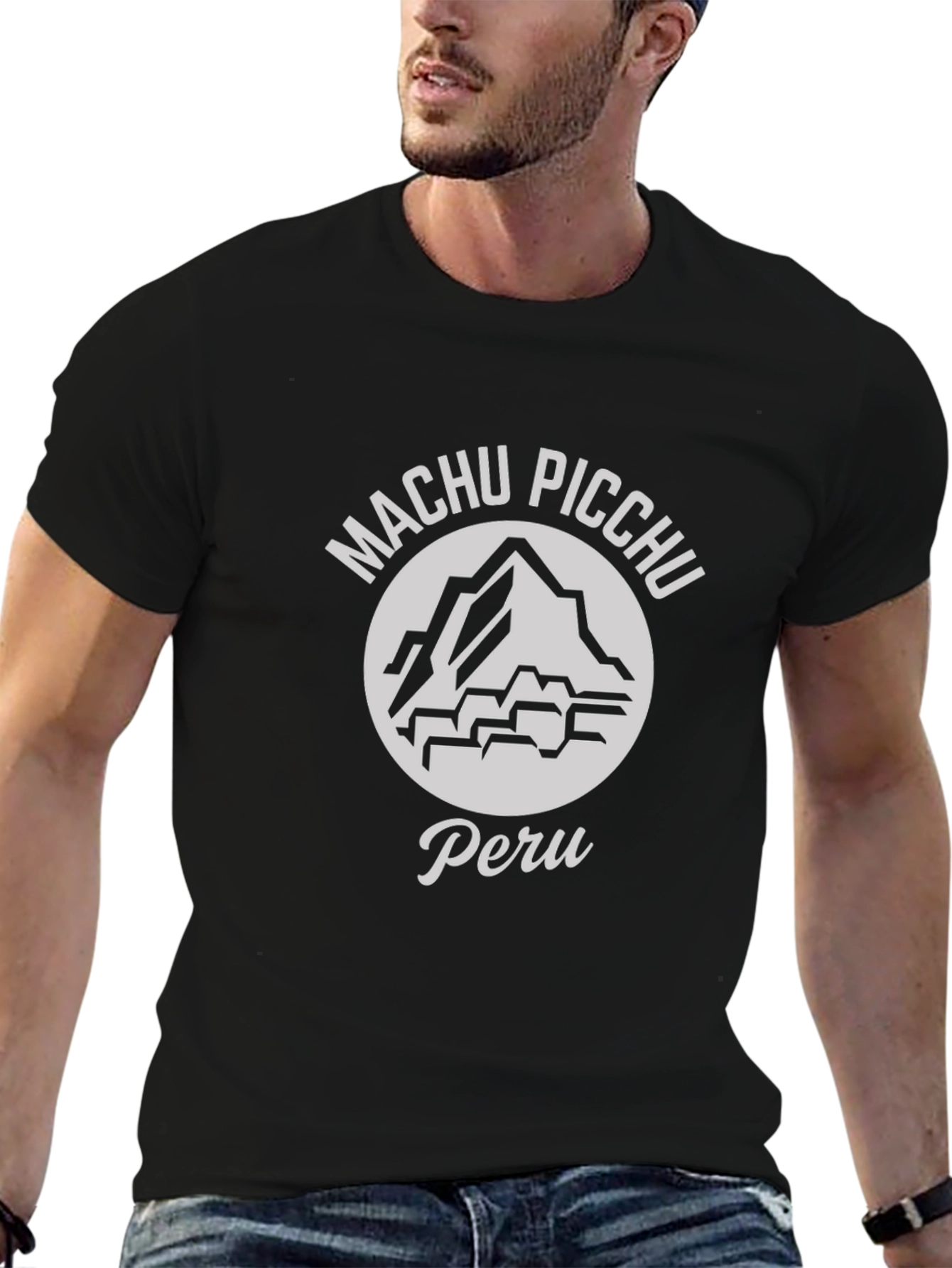 Machu Picchu Peru Graphic T-Shirt - Black