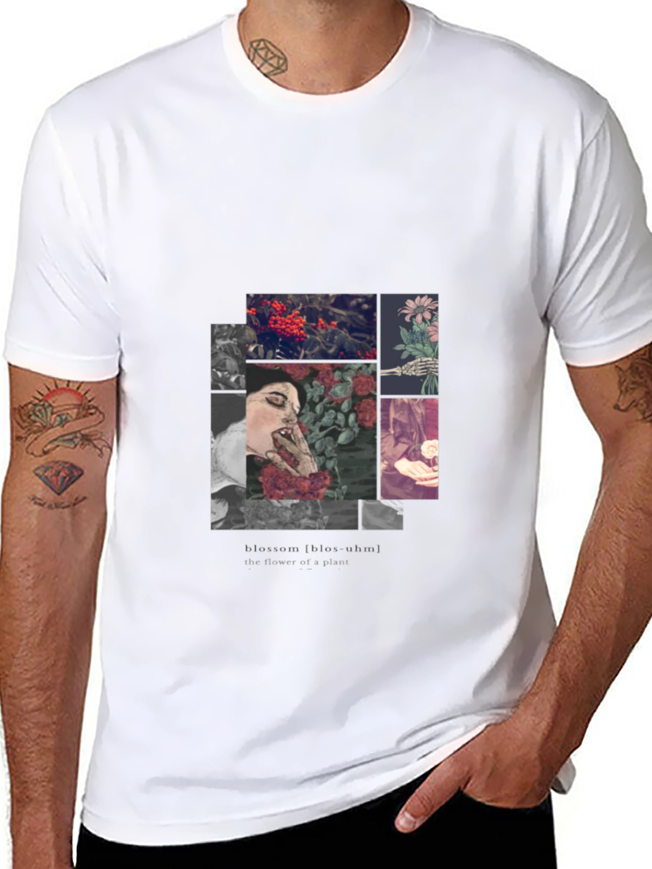 Blossom Graphic Print Black T-Shirt