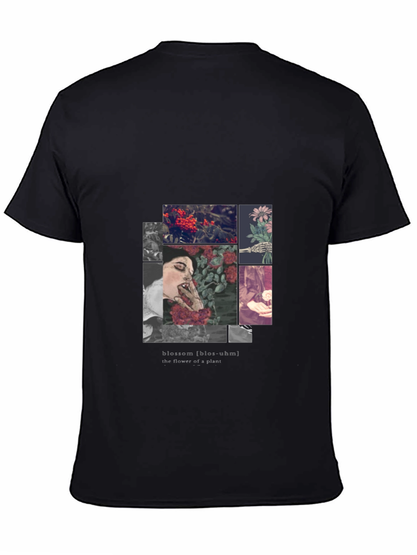 Blossom Graphic Print Black T-Shirt