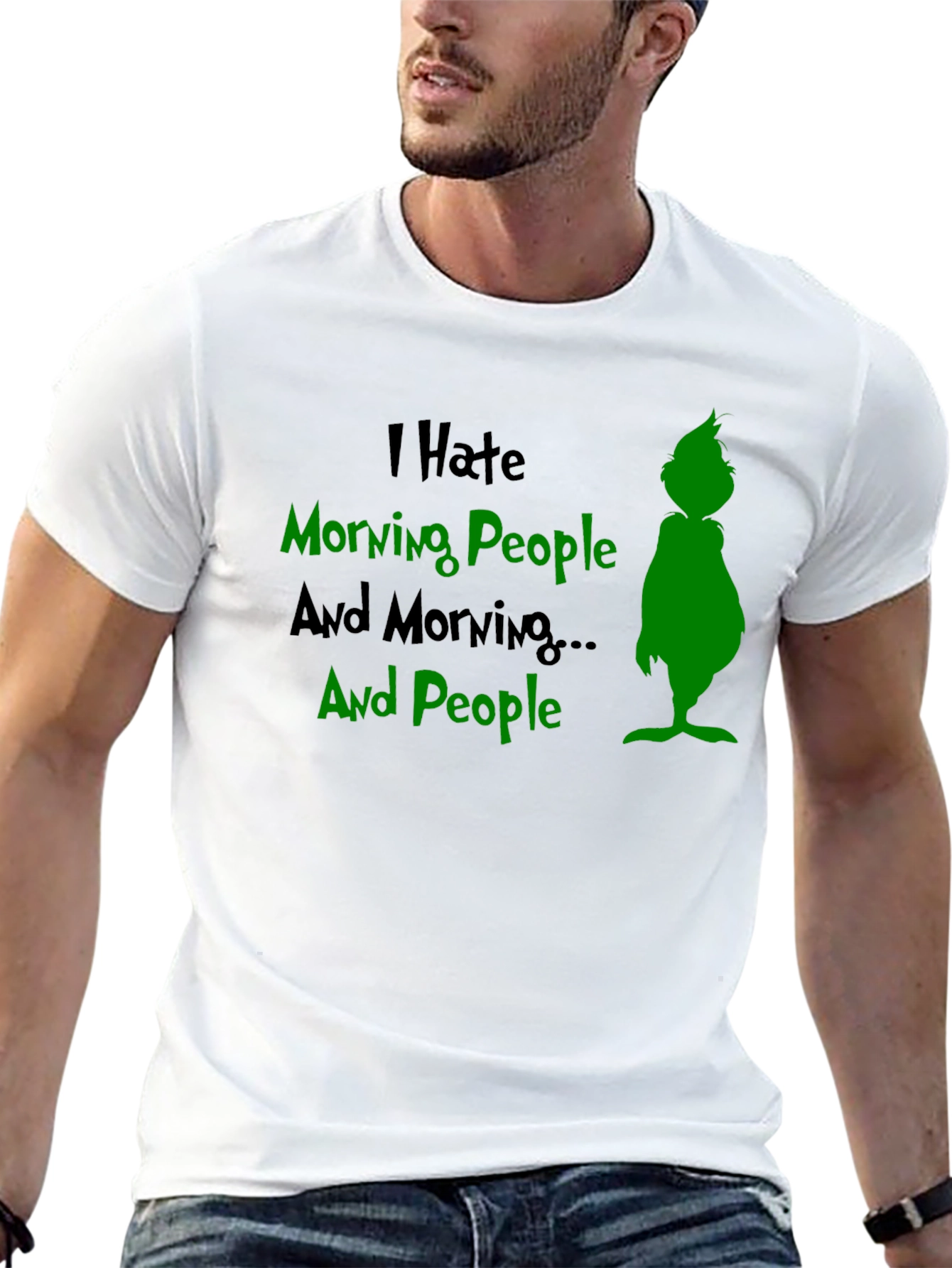 I Hate Morning People Grinch Graphic T-Shirt