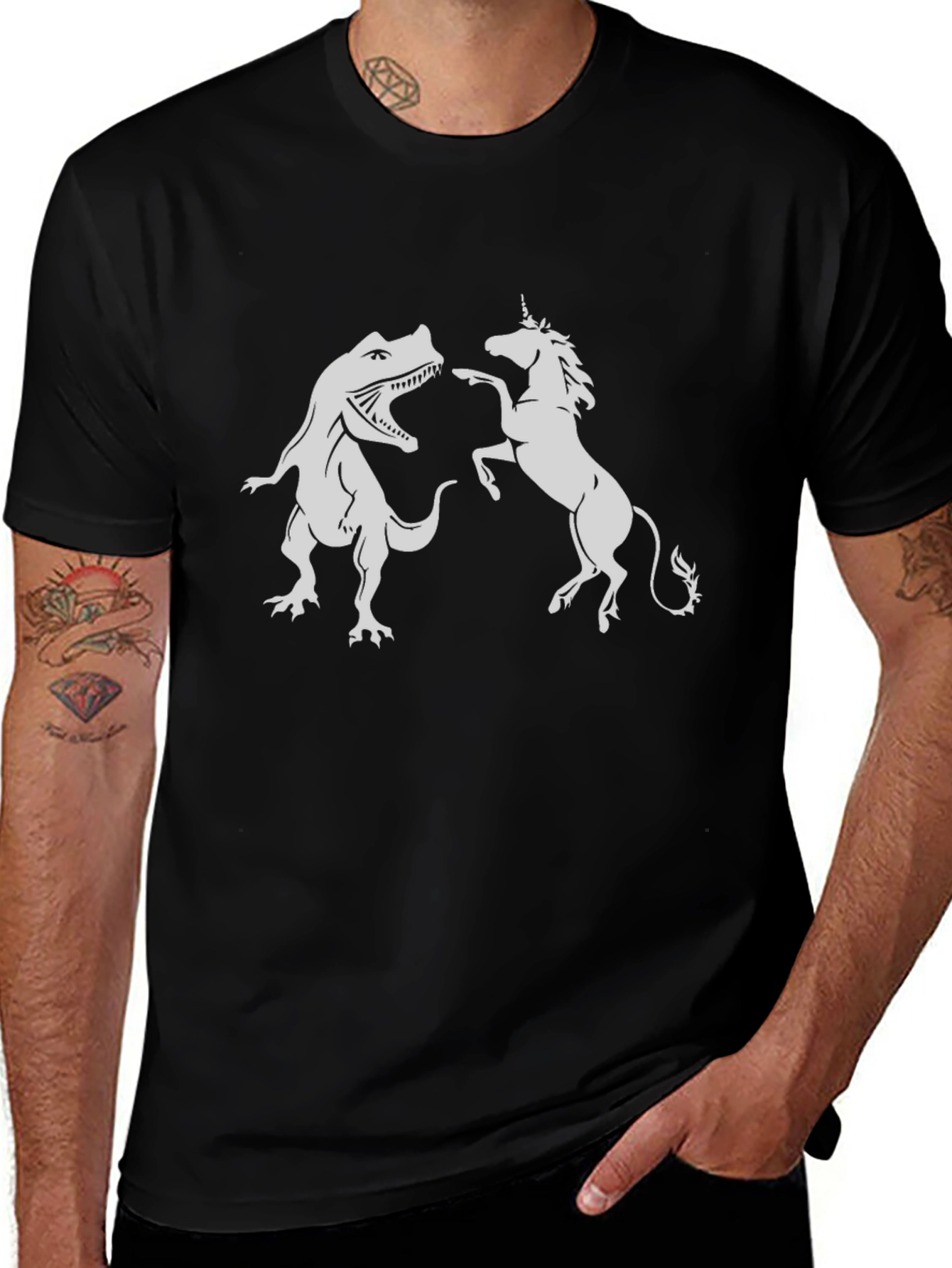Dino vs Unicorn Graphic Tee
