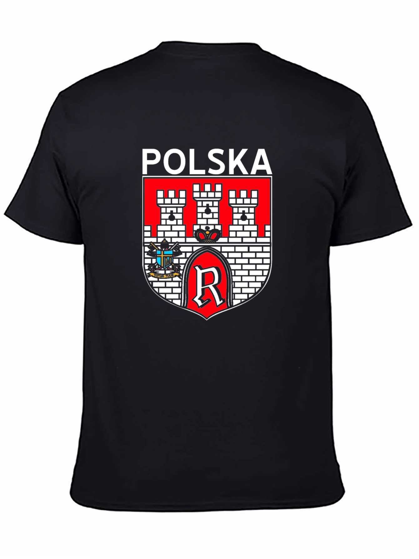 Polska Coat of Arms Graphic T-Shirt - Black
