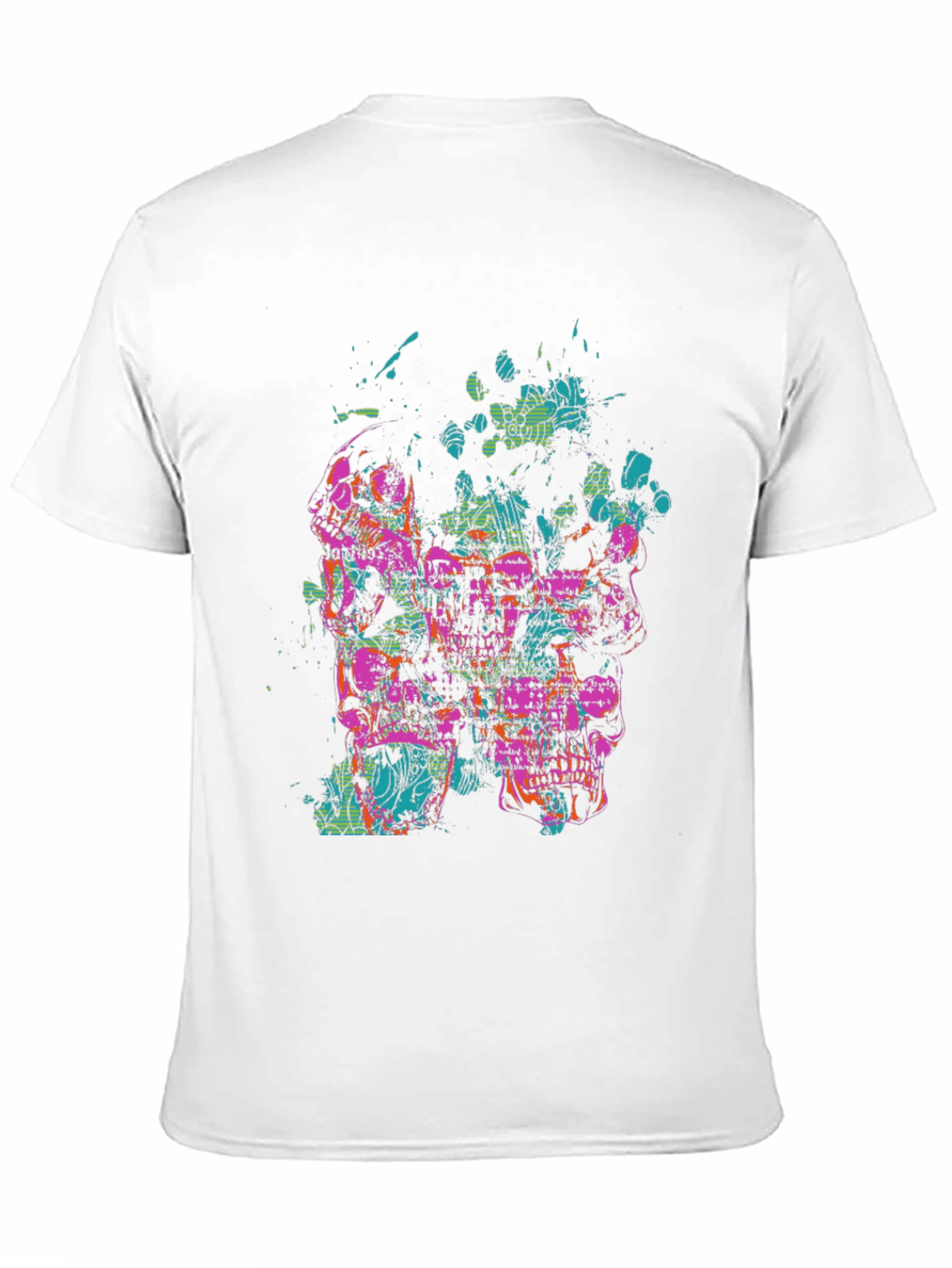 Abstract Skull Graphic Tee - Black T-Shirt