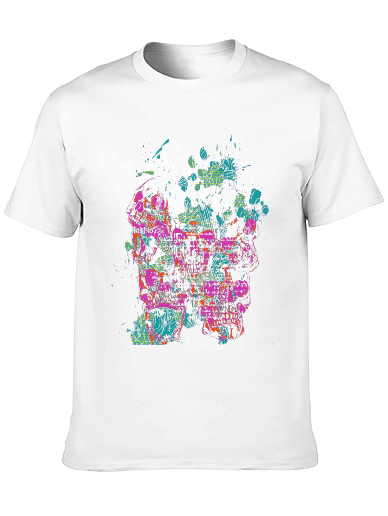 Abstract Skull Graphic Tee - Black T-Shirt