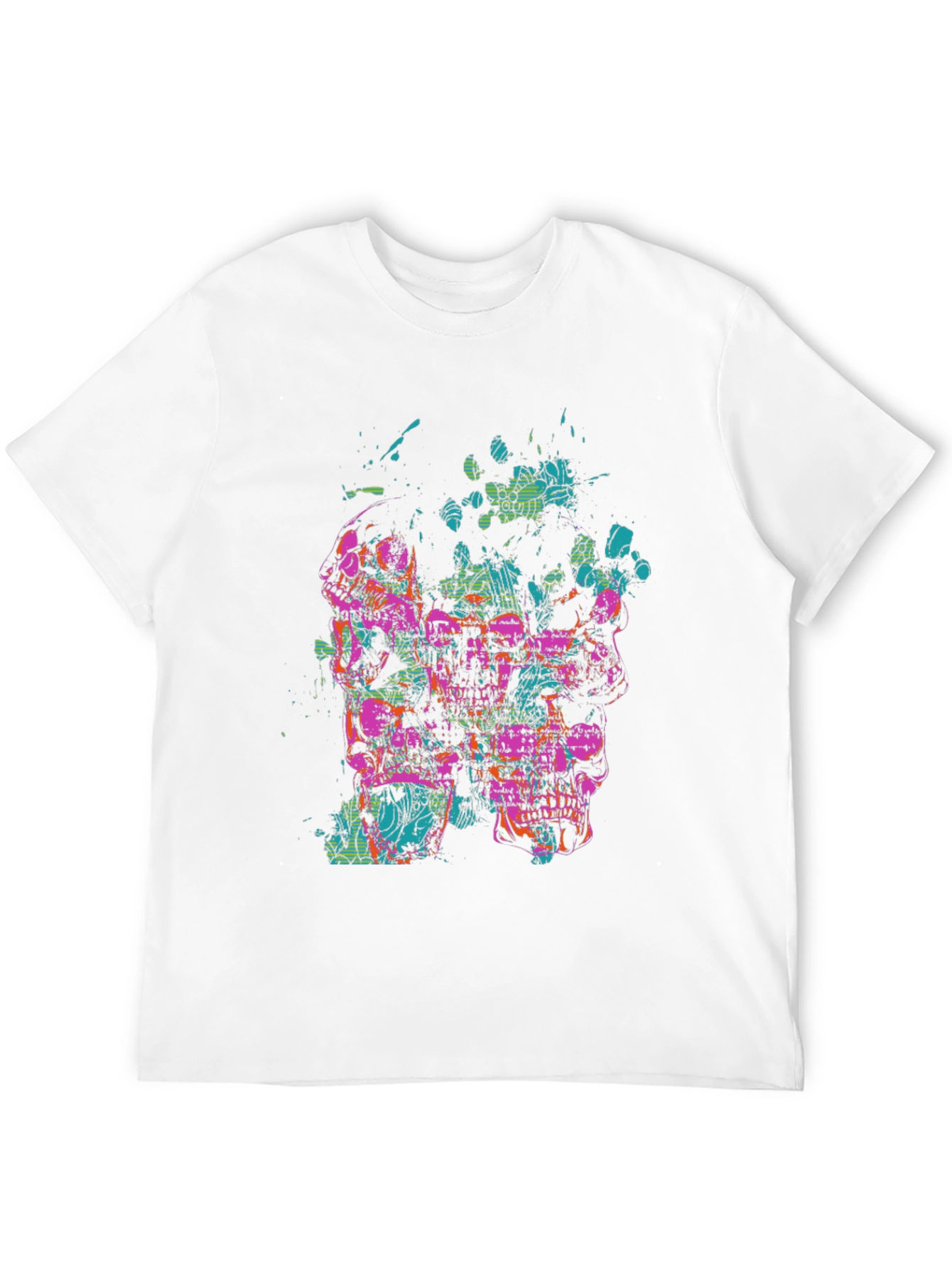 Abstract Skull Graphic Tee - Black T-Shirt