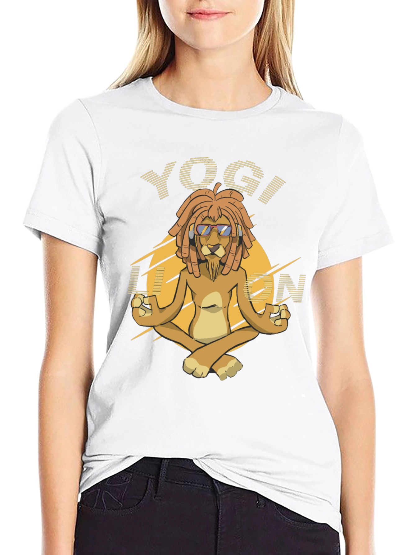 Yogi Lion Graphic T-Shirt - Meditating Lion Tee