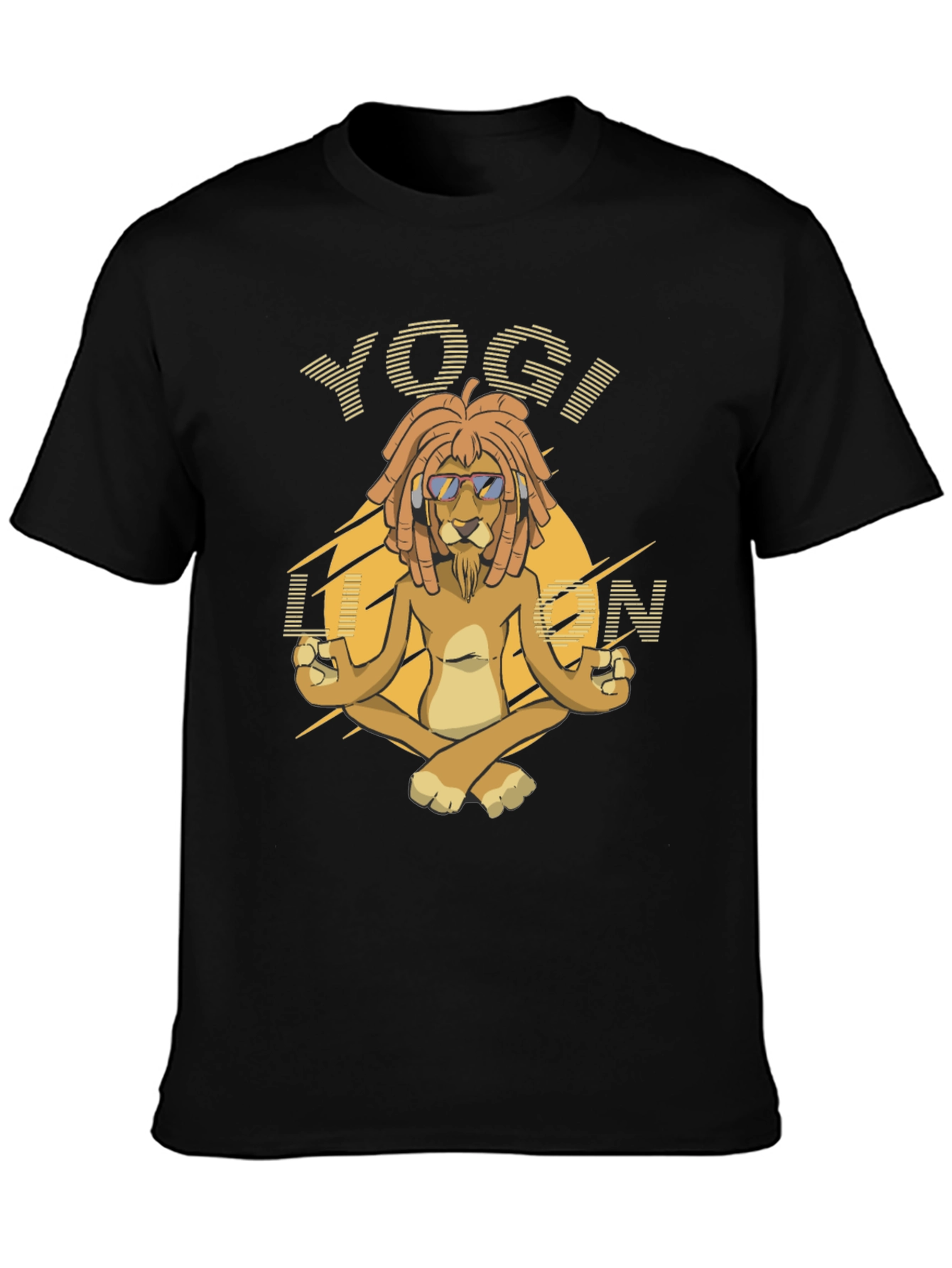 Yogi Lion Graphic T-Shirt - Meditating Lion Tee
