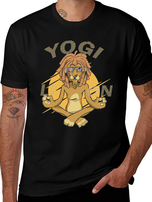 Yogi Lion Graphic T-Shirt - Meditating Lion Tee