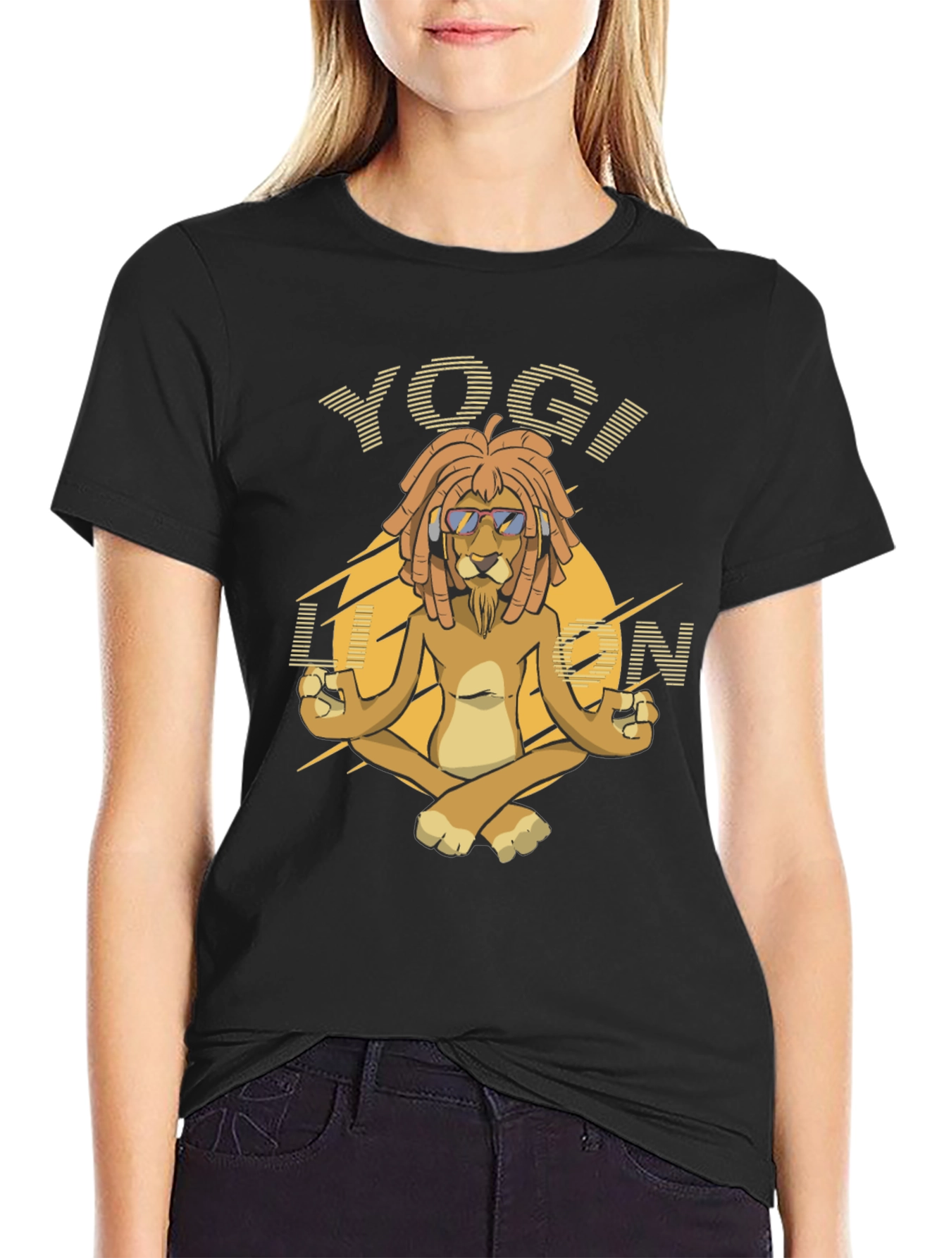 Yogi Lion Graphic T-Shirt - Meditating Lion Tee