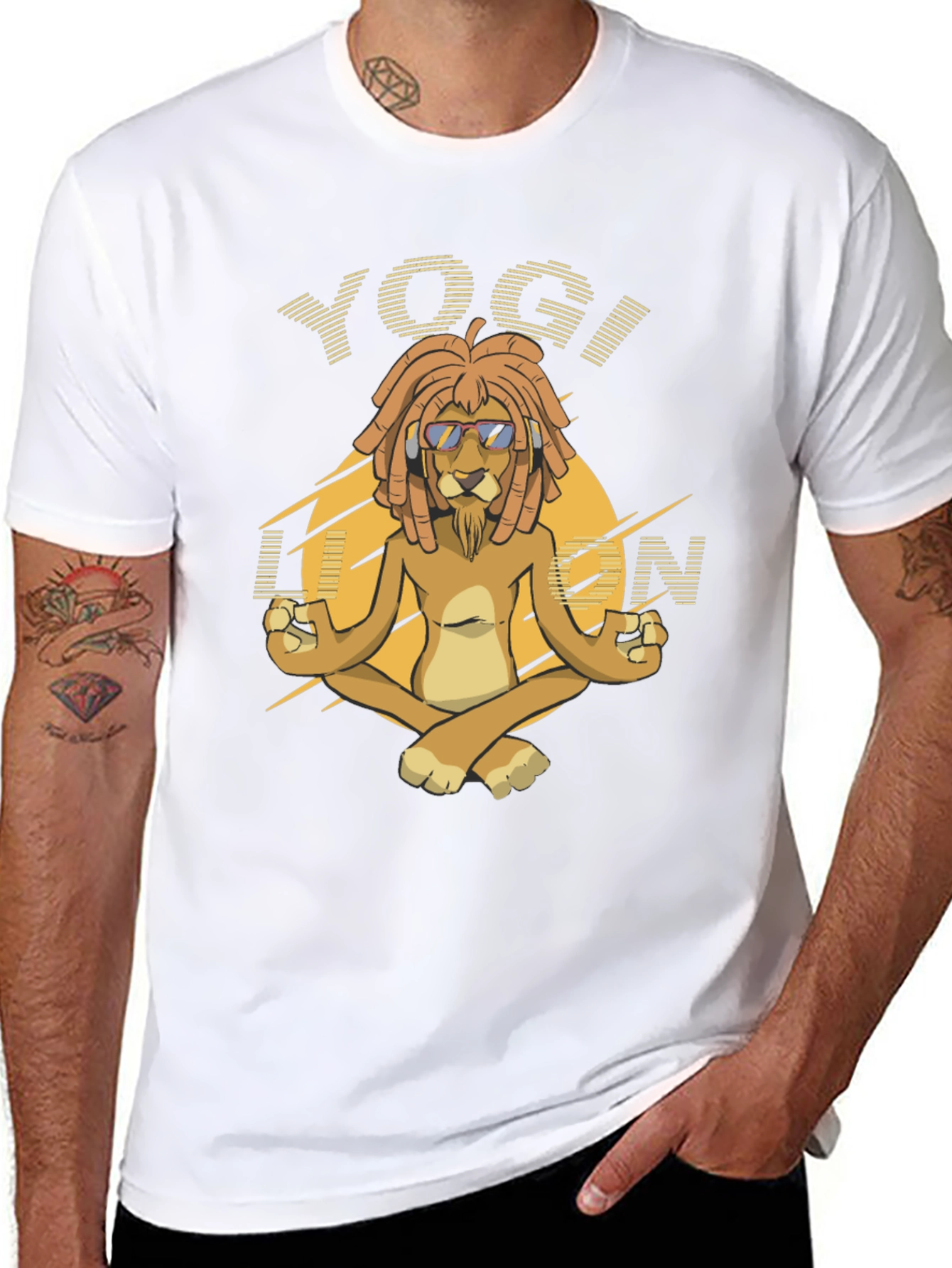 Yogi Lion Graphic T-Shirt - Meditating Lion Tee
