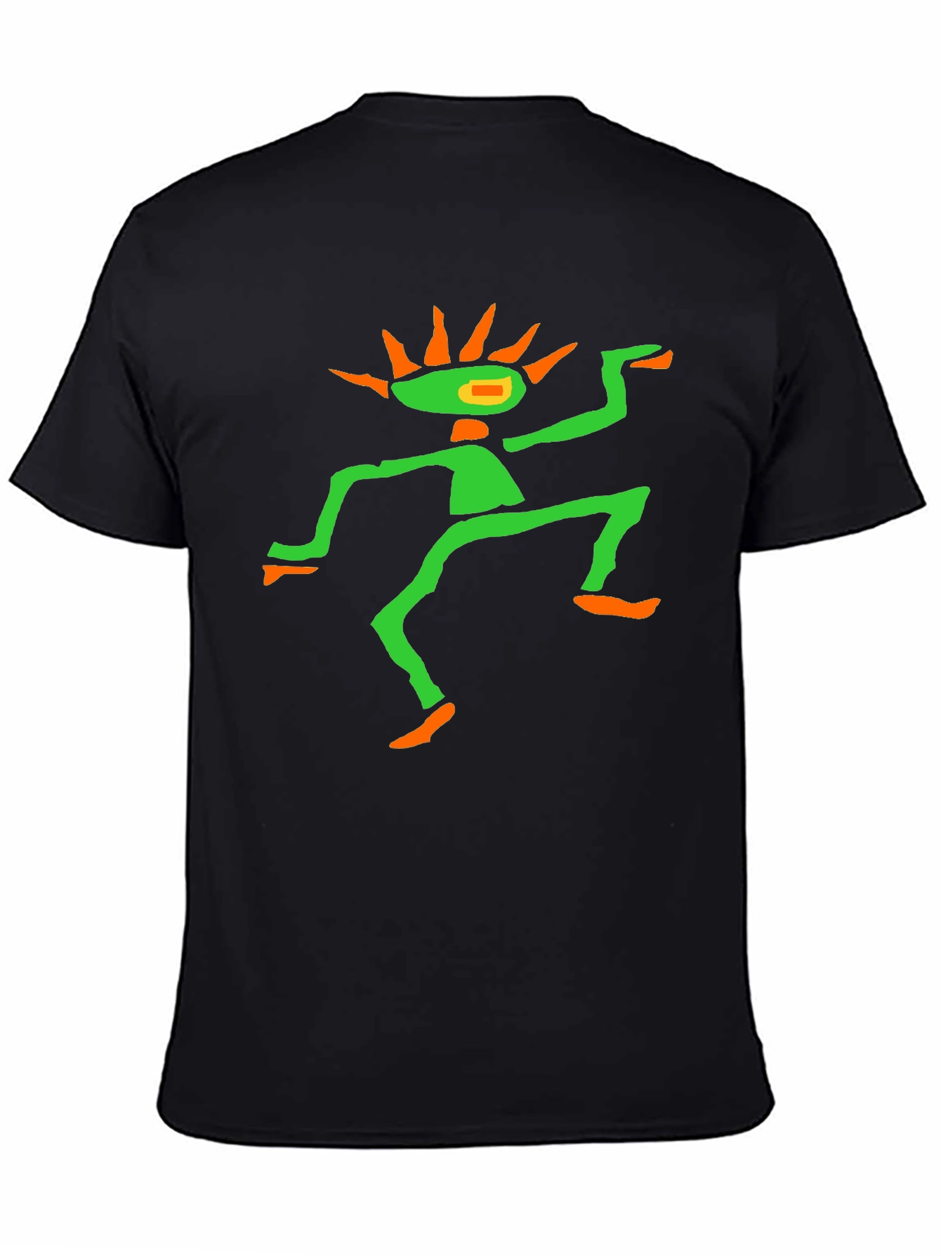 Psychedelic Graphic Tee - Black Cotton Blend