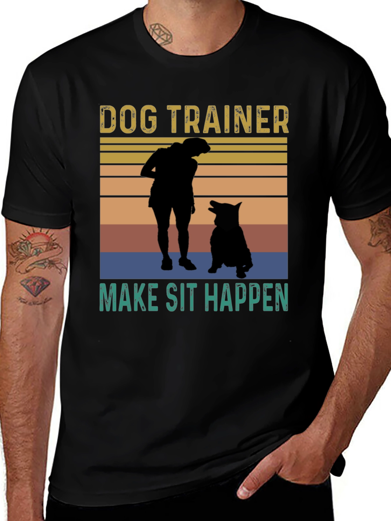 Dog Trainer T-Shirt - Make Sit Happen Graphic Tee