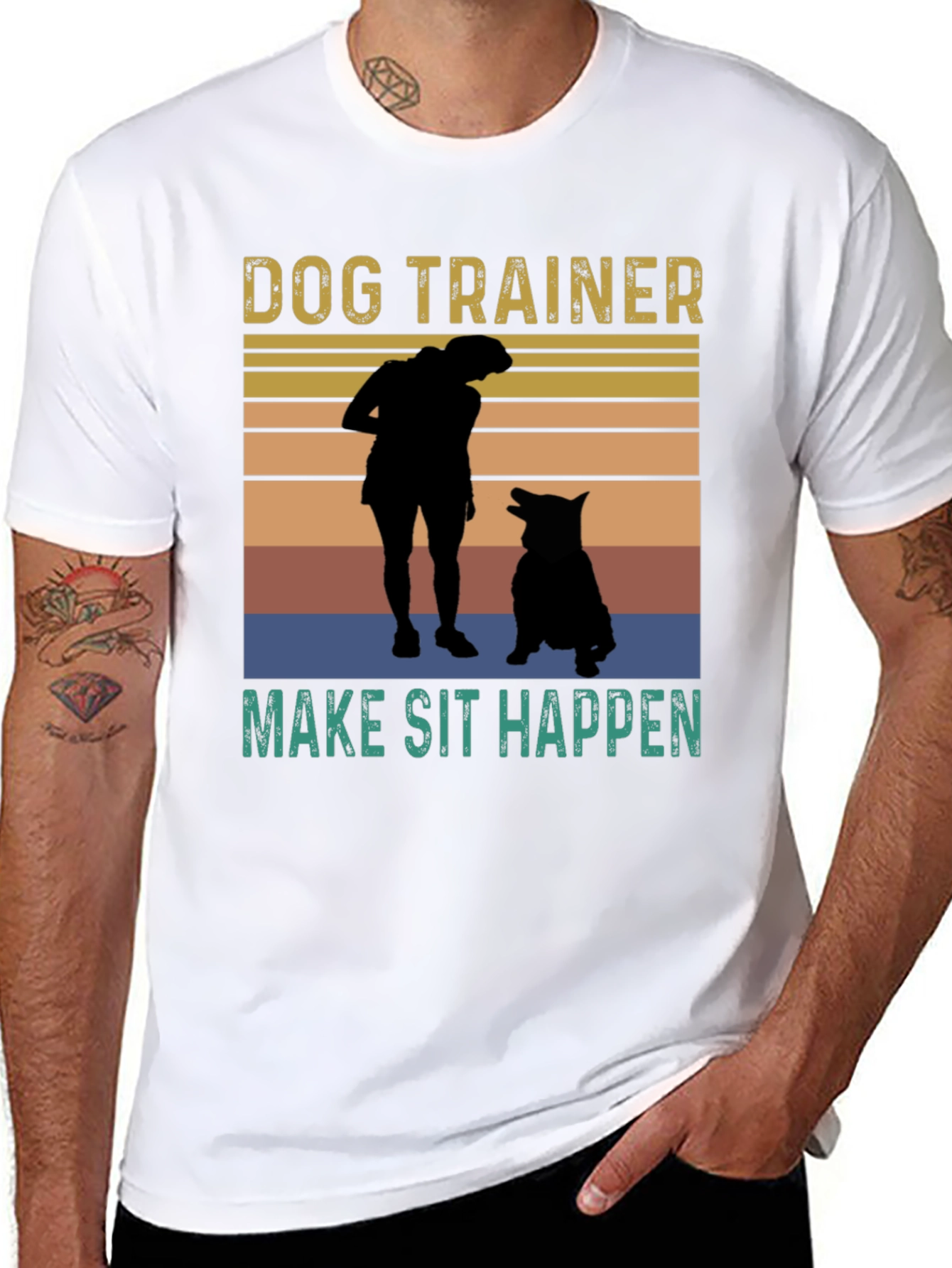 Dog Trainer T-Shirt - Make Sit Happen Graphic Tee