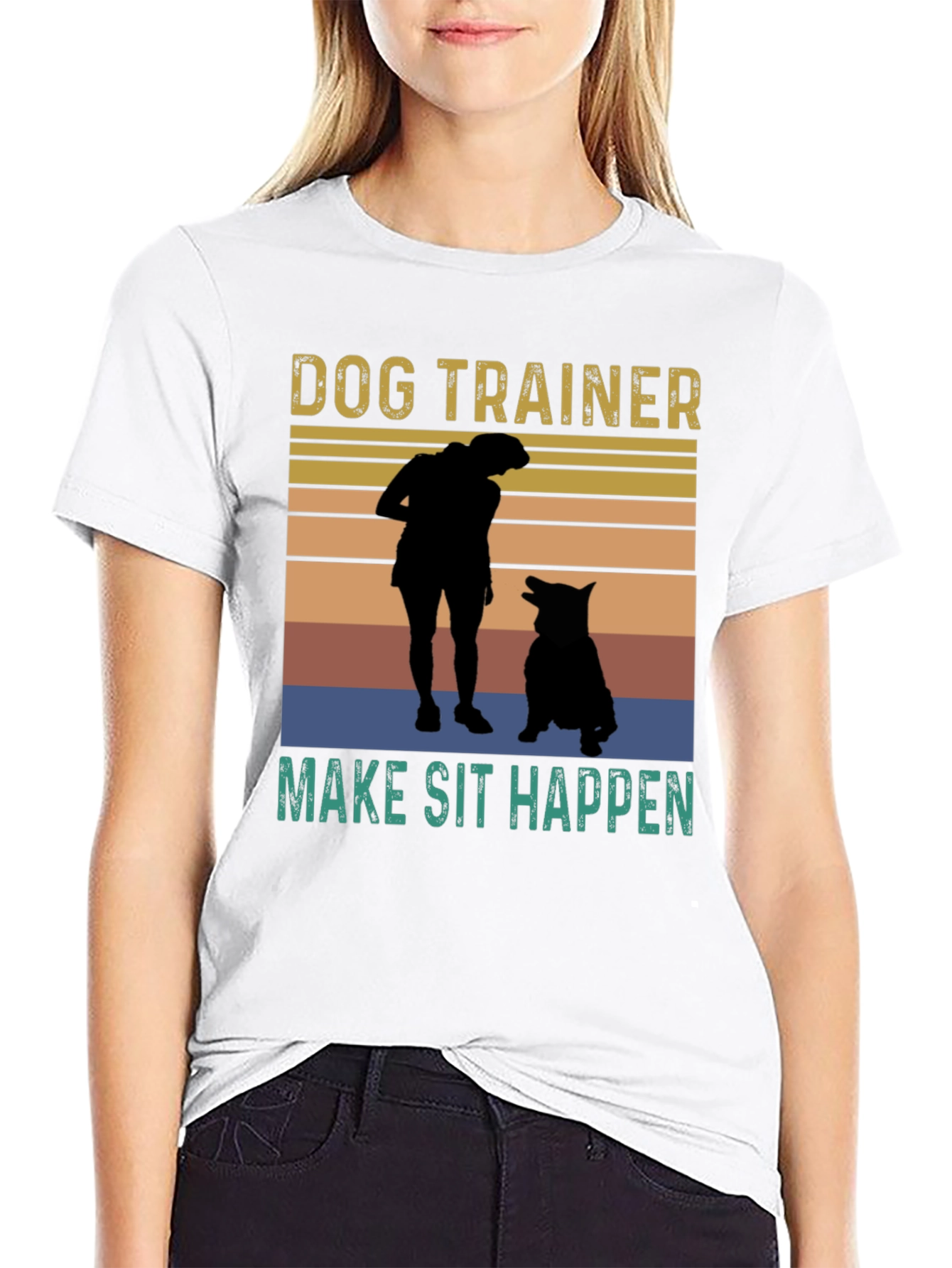 Dog Trainer T-Shirt - Make Sit Happen Graphic Tee