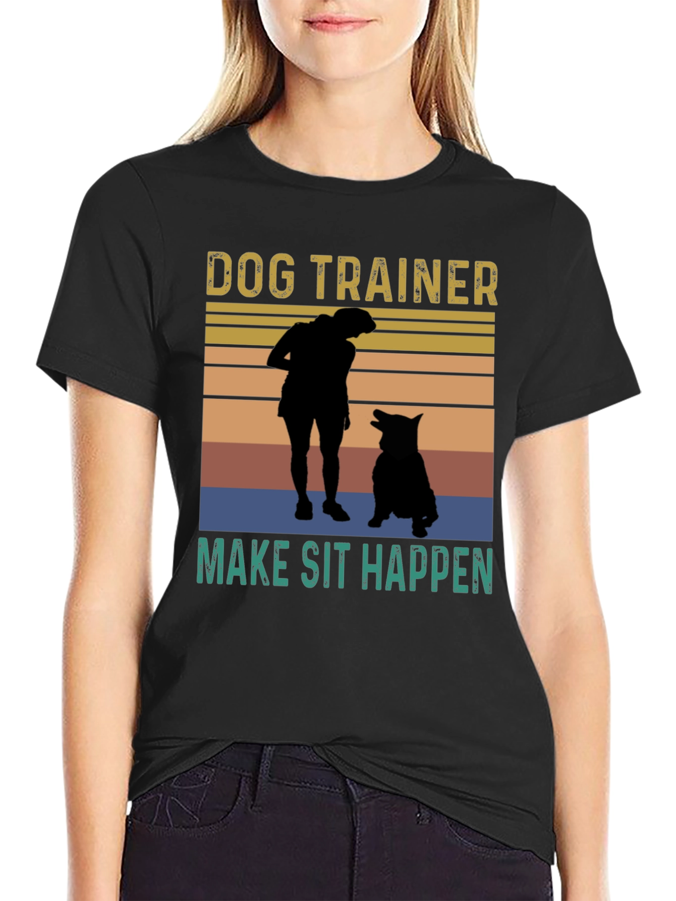 Dog Trainer T-Shirt - Make Sit Happen Graphic Tee