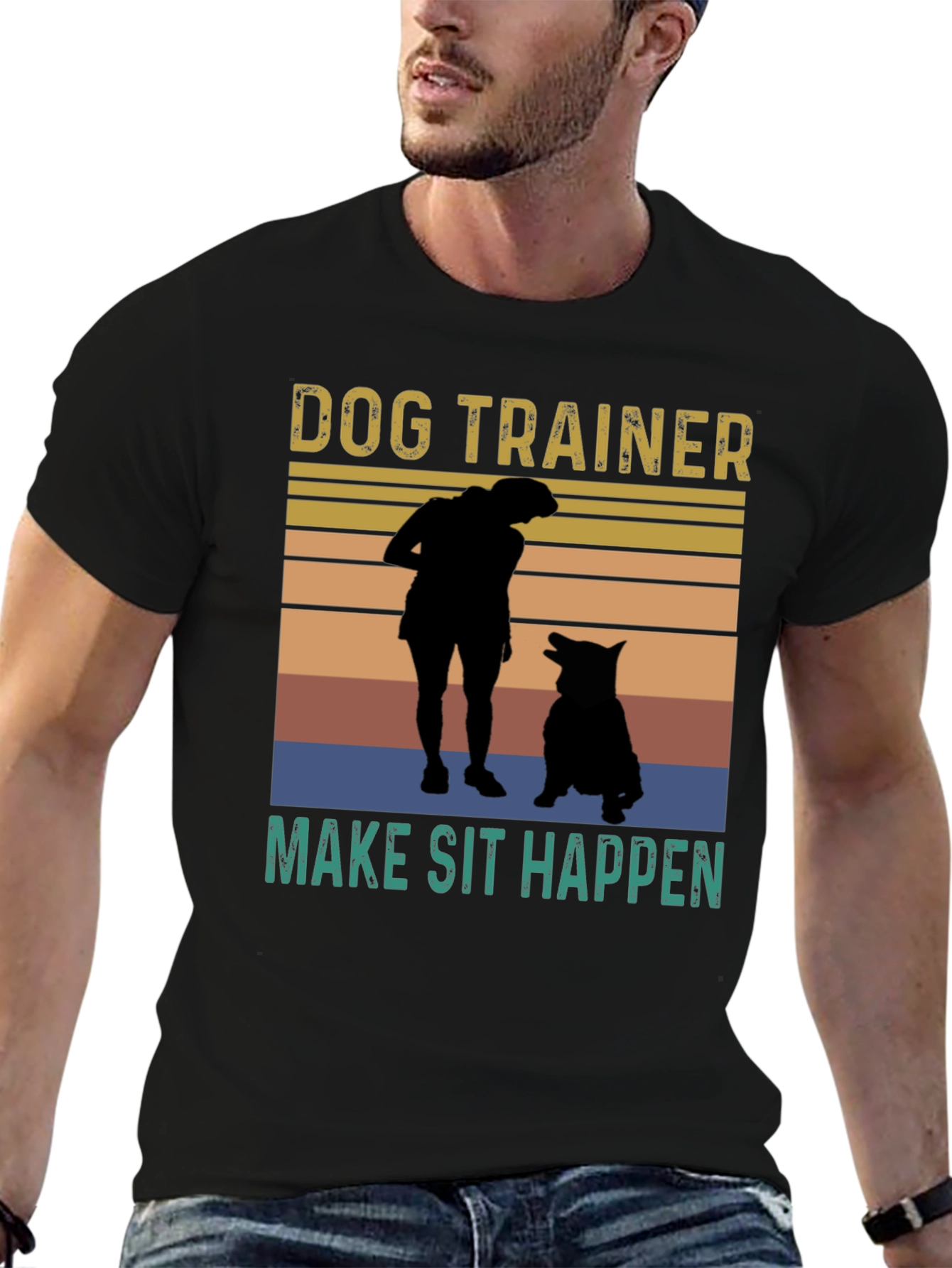 Dog Trainer T-Shirt - Make Sit Happen Graphic Tee