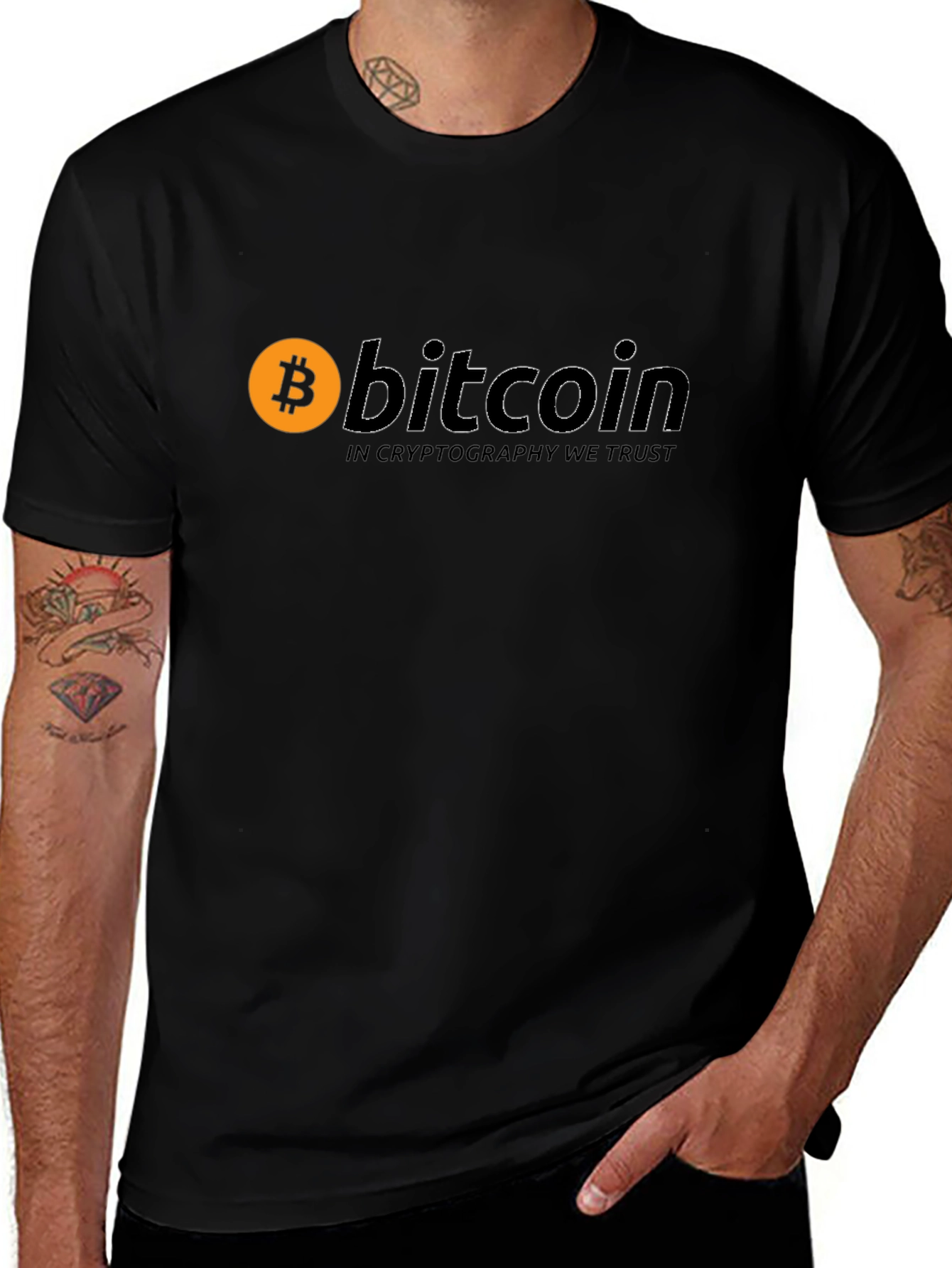 Bitcoin Cryptocurrency Black T-Shirt