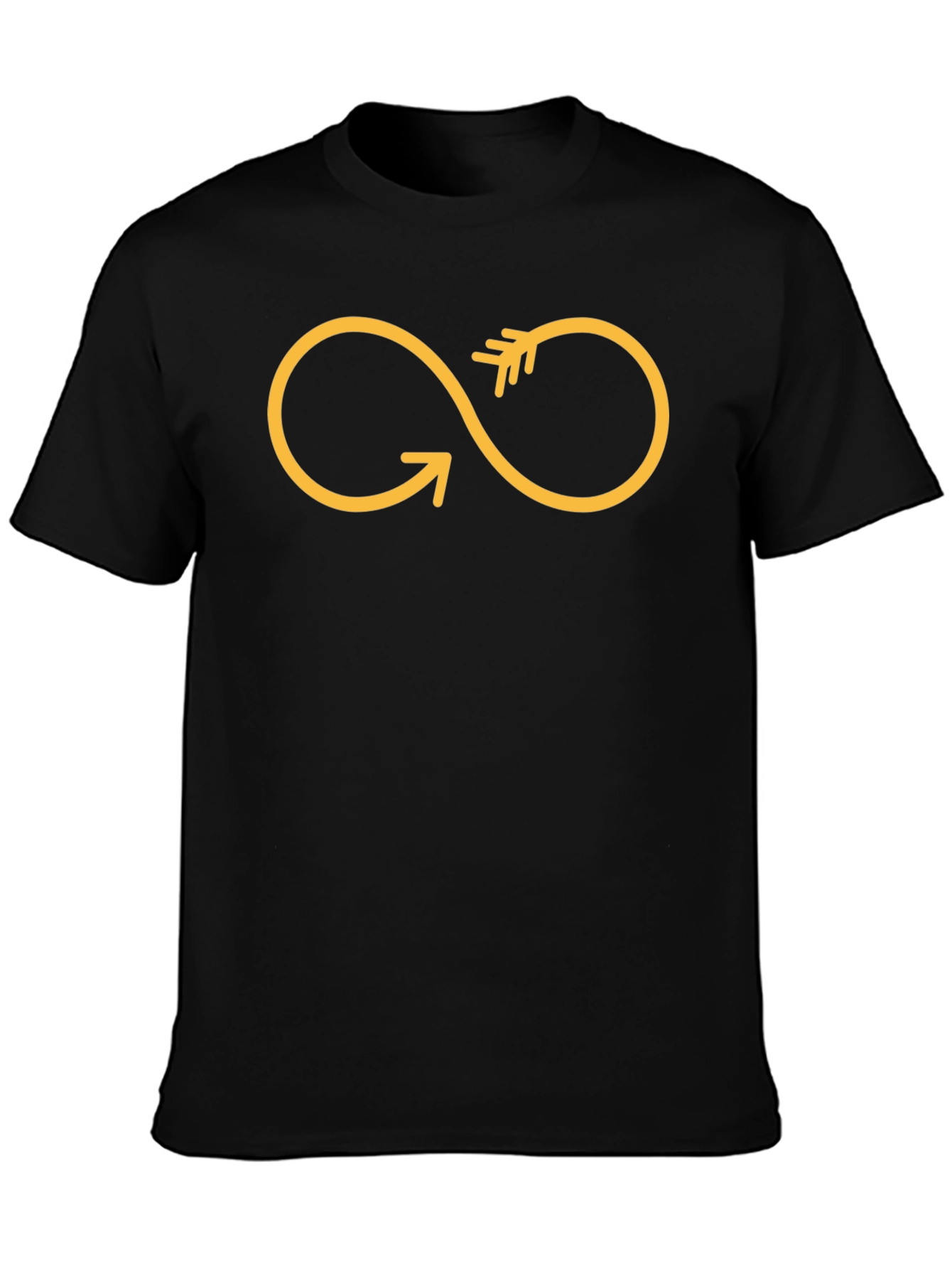 Arrow Infinity Symbol Black Cotton T-Shirt