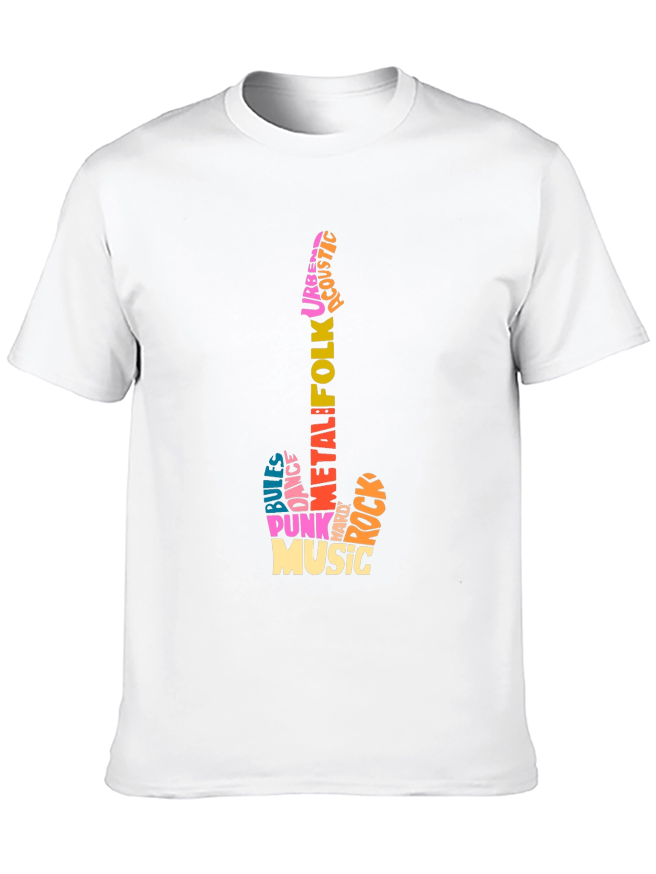 Music Genre Guitar Word Art T-Shirt