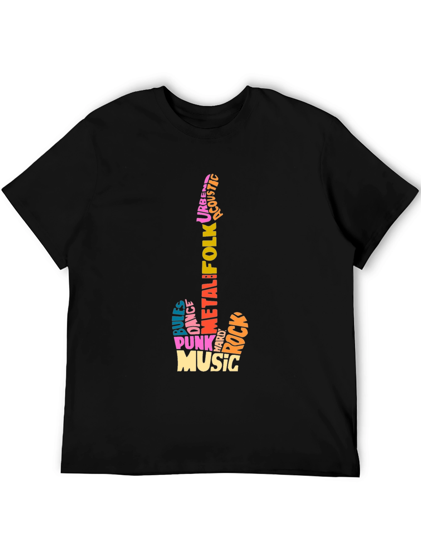 Music Genre Guitar Word Art T-Shirt