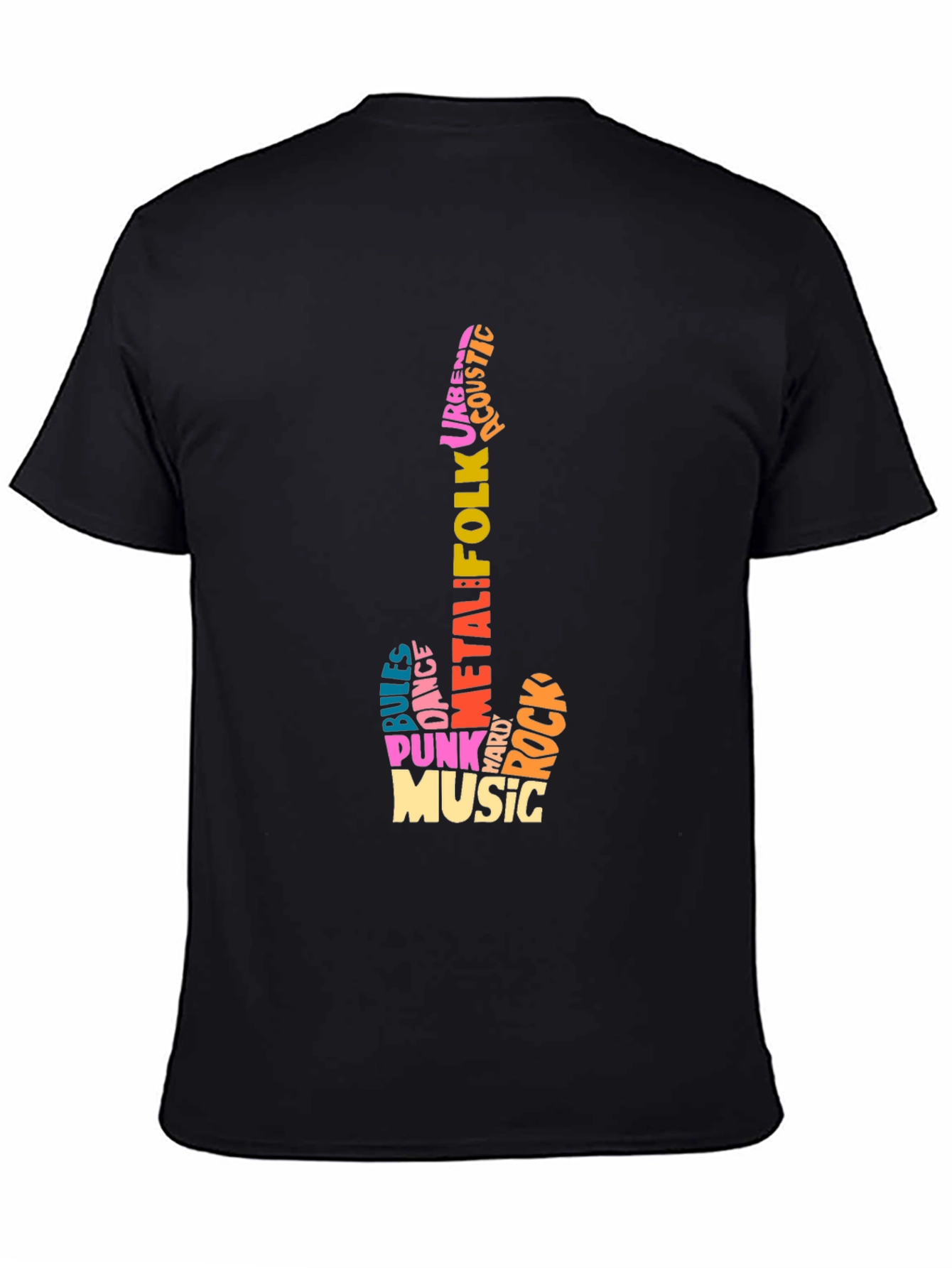 Music Genre Guitar Word Art T-Shirt